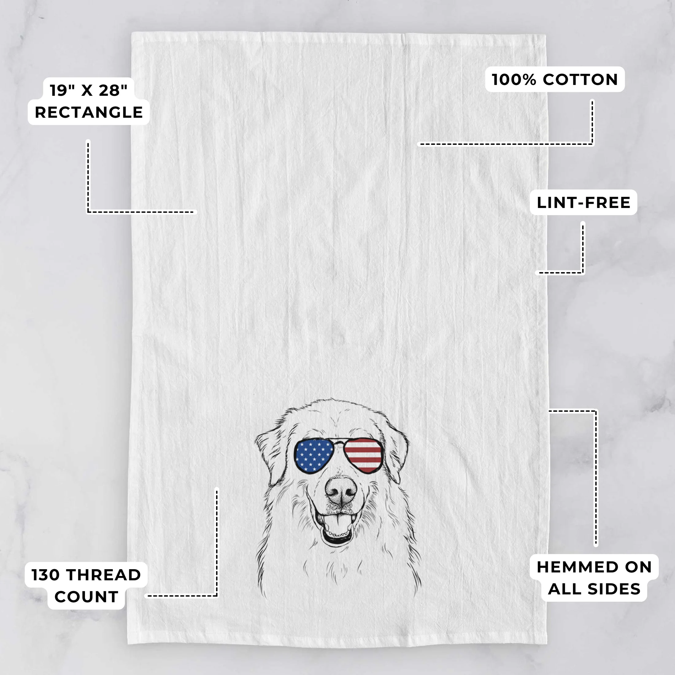 Meg the Great Pyrenees Tea Towel - Image 3