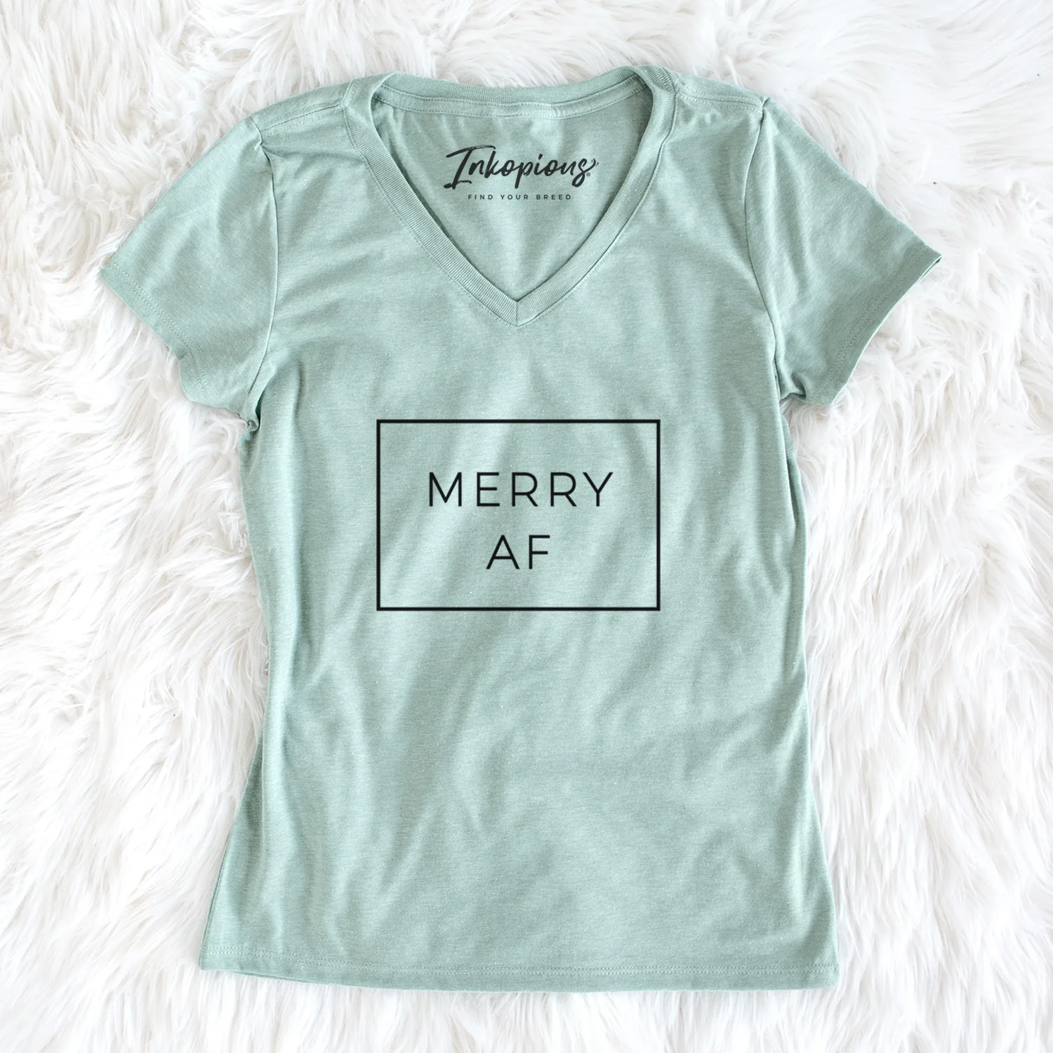 Merry AF Boxed - Women's Perfect V-neck Shirt - Image 2