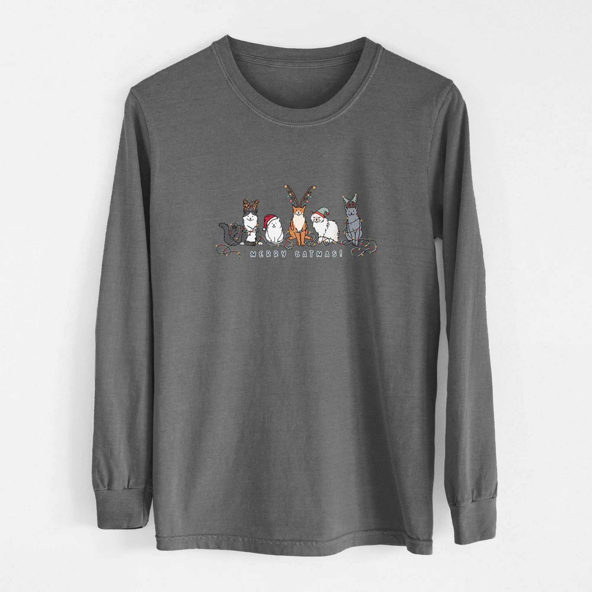 Merry Catmas - Heavyweight 100% Cotton Long Sleeve - Image 15
