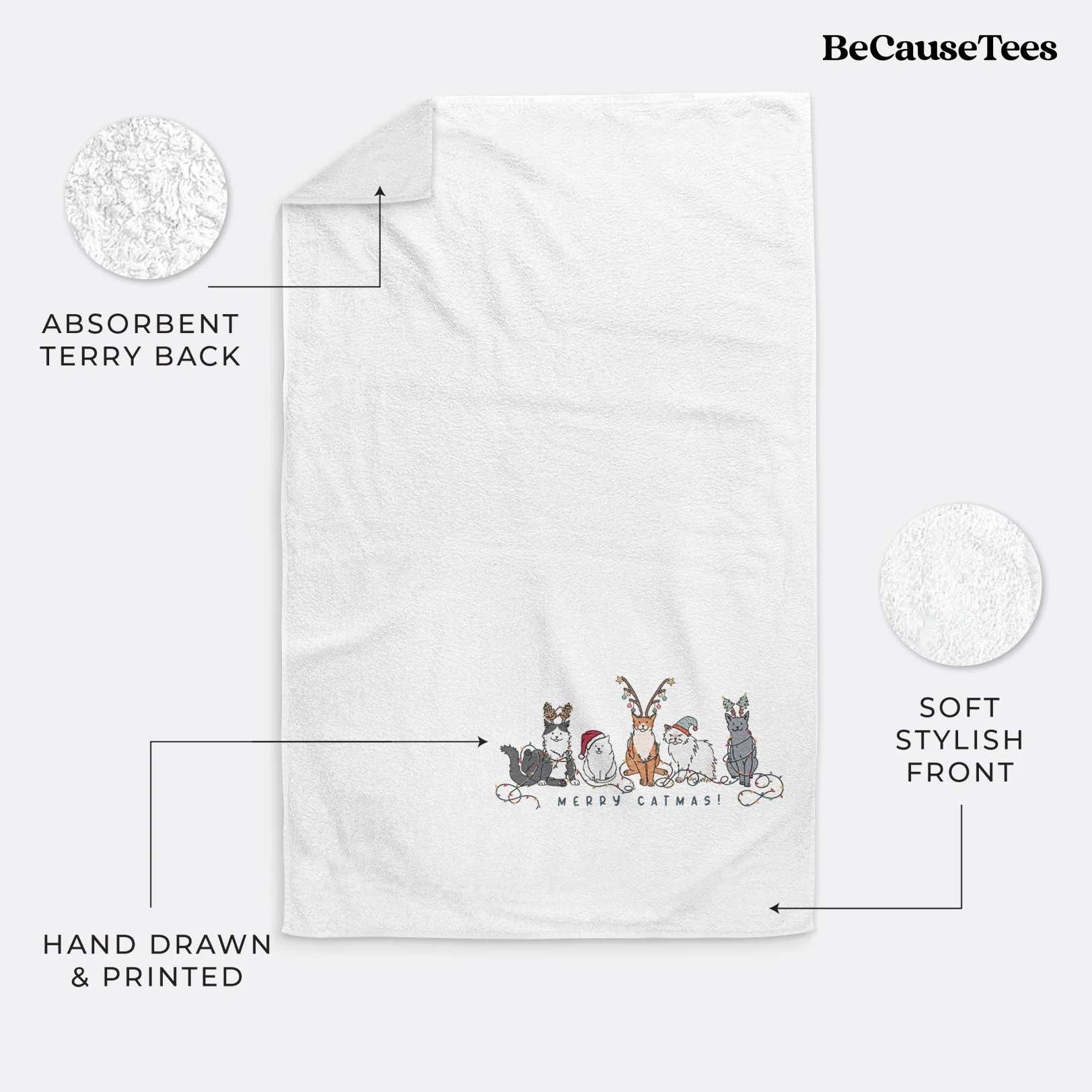 Merry Catmas Hand Towel - Image 3