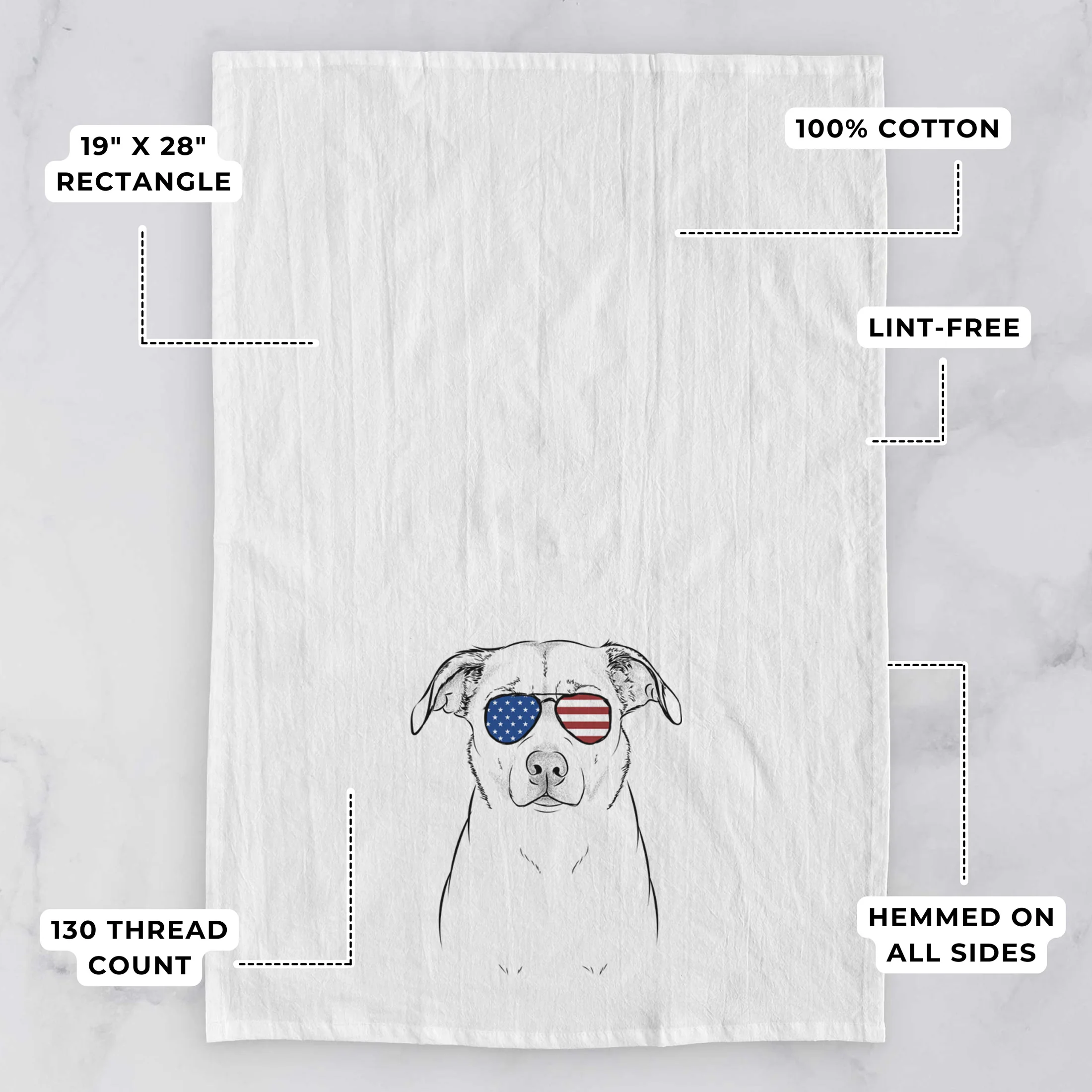 Mica the Labrador Pittbull Mix Tea Towel - Image 3