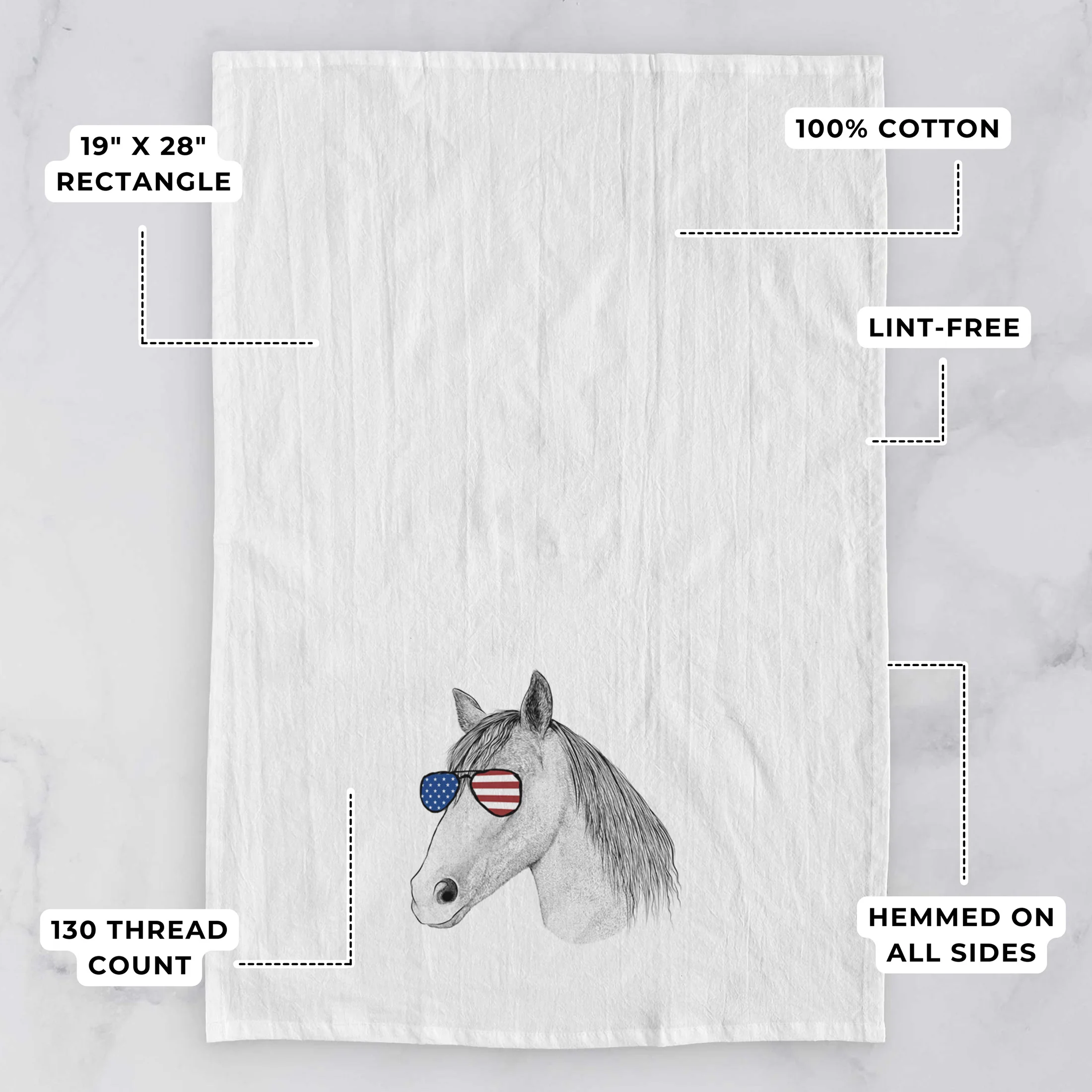 Midnight the Missouri Foxtrotter Horse Tea Towel - Image 3