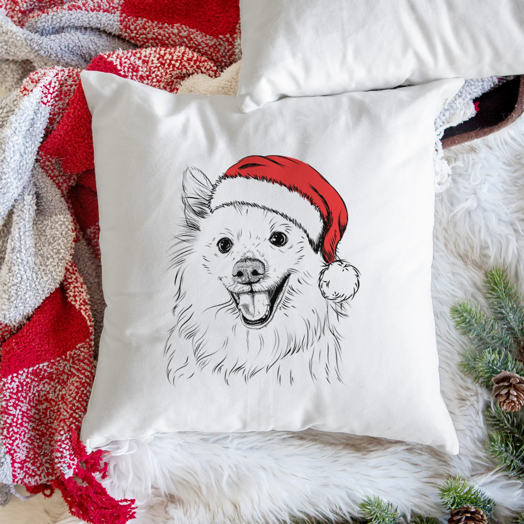 Miki the American Eskimo - Throw Pillow Cover - Image 3