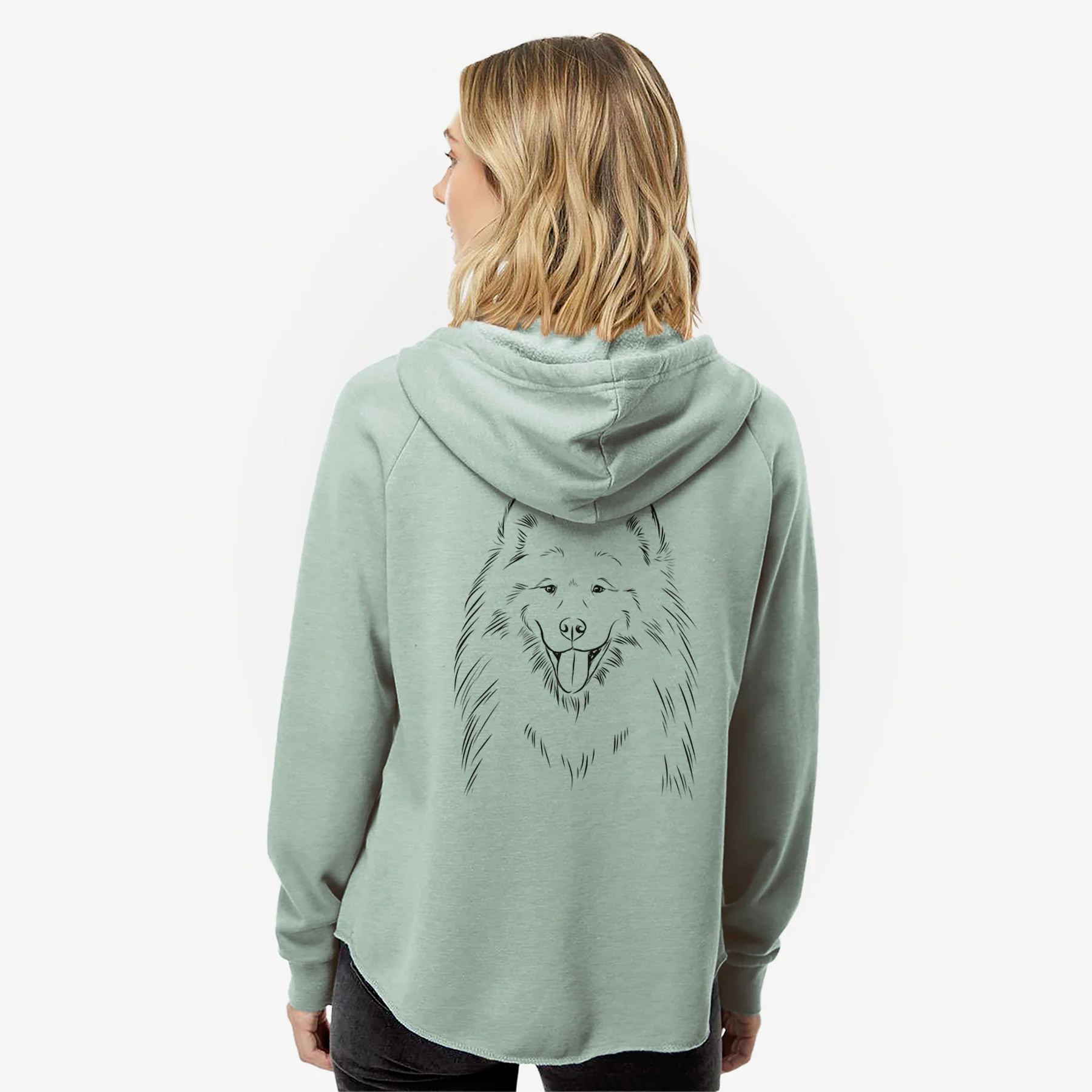 Mikko the Samoyed - Women's Cali Wave Zip-Up Sweatshirt - Image 2