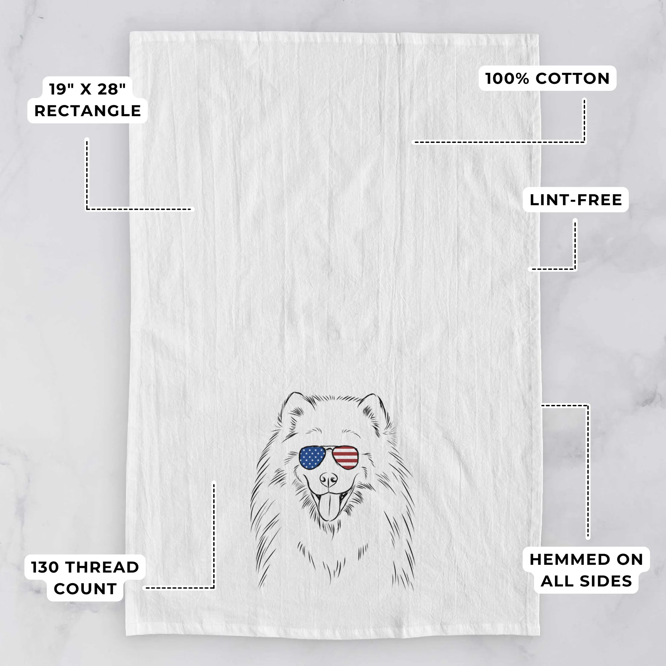 Mikko the Samoyed Tea Towel - Image 3