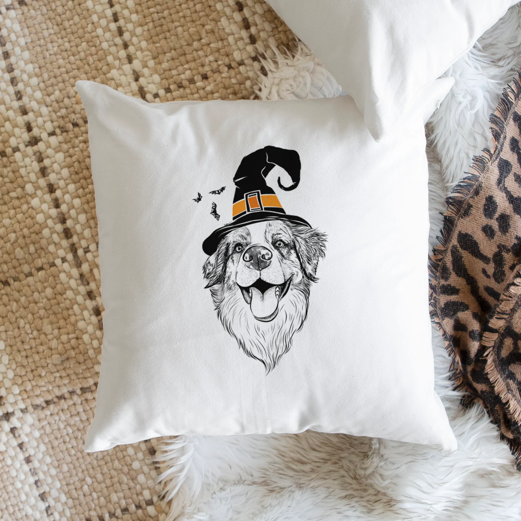 Mila the Australian Shepherd - Throw Pillow Cover - Image 2