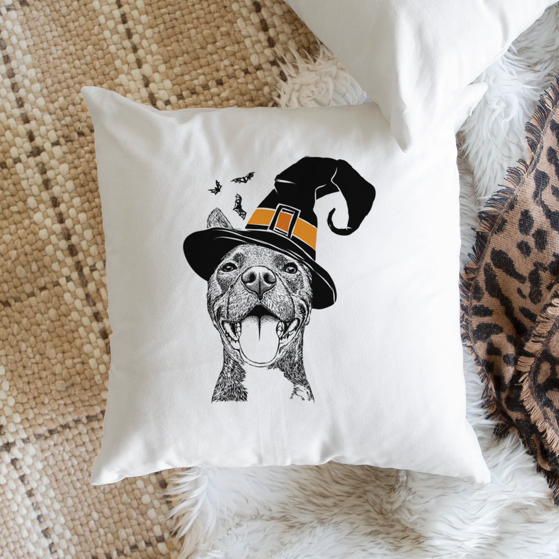 Milo the Pitbull Mix - Throw Pillow Cover - Image 2