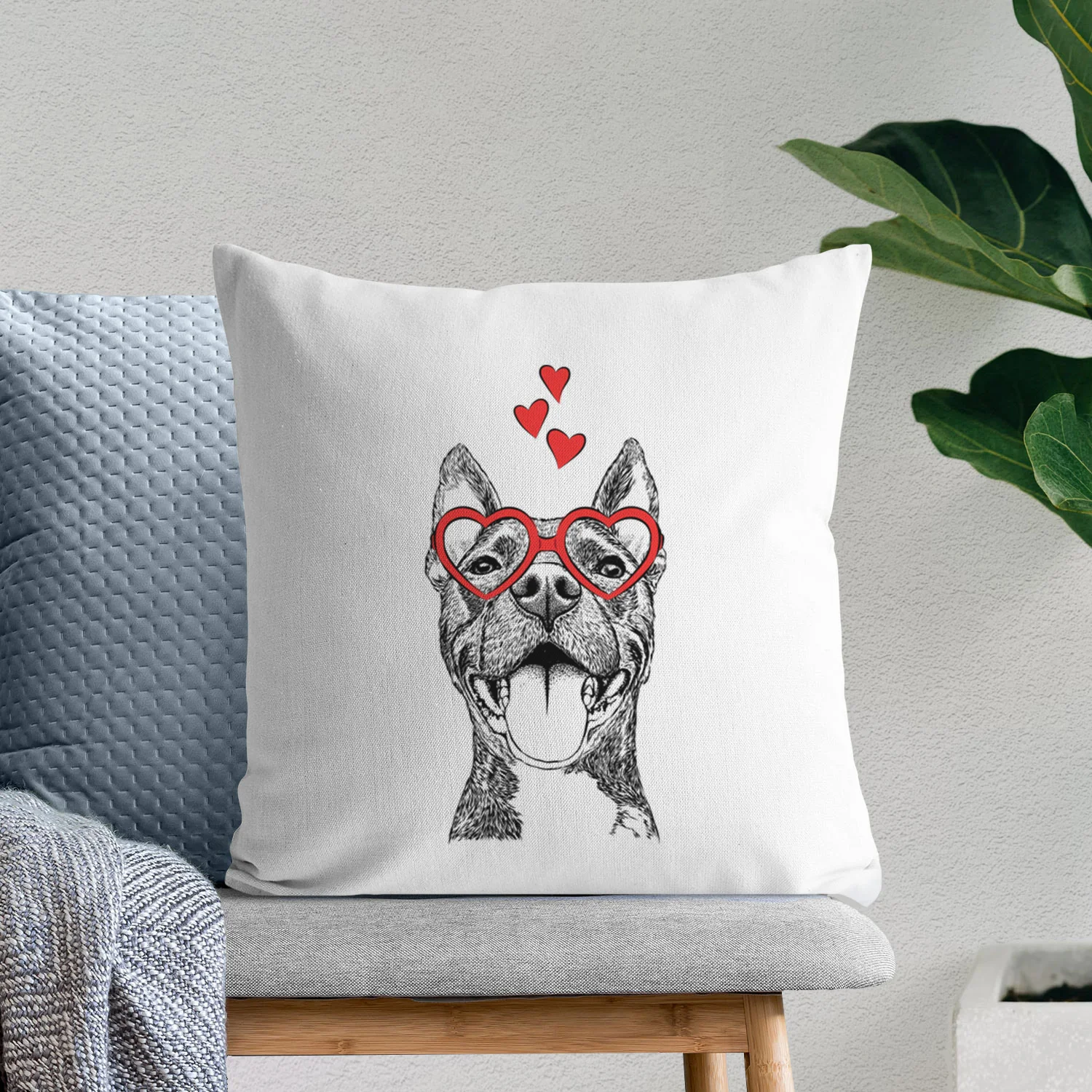Milo the Pitbull Mix - Throw Pillow Cover - Image 7