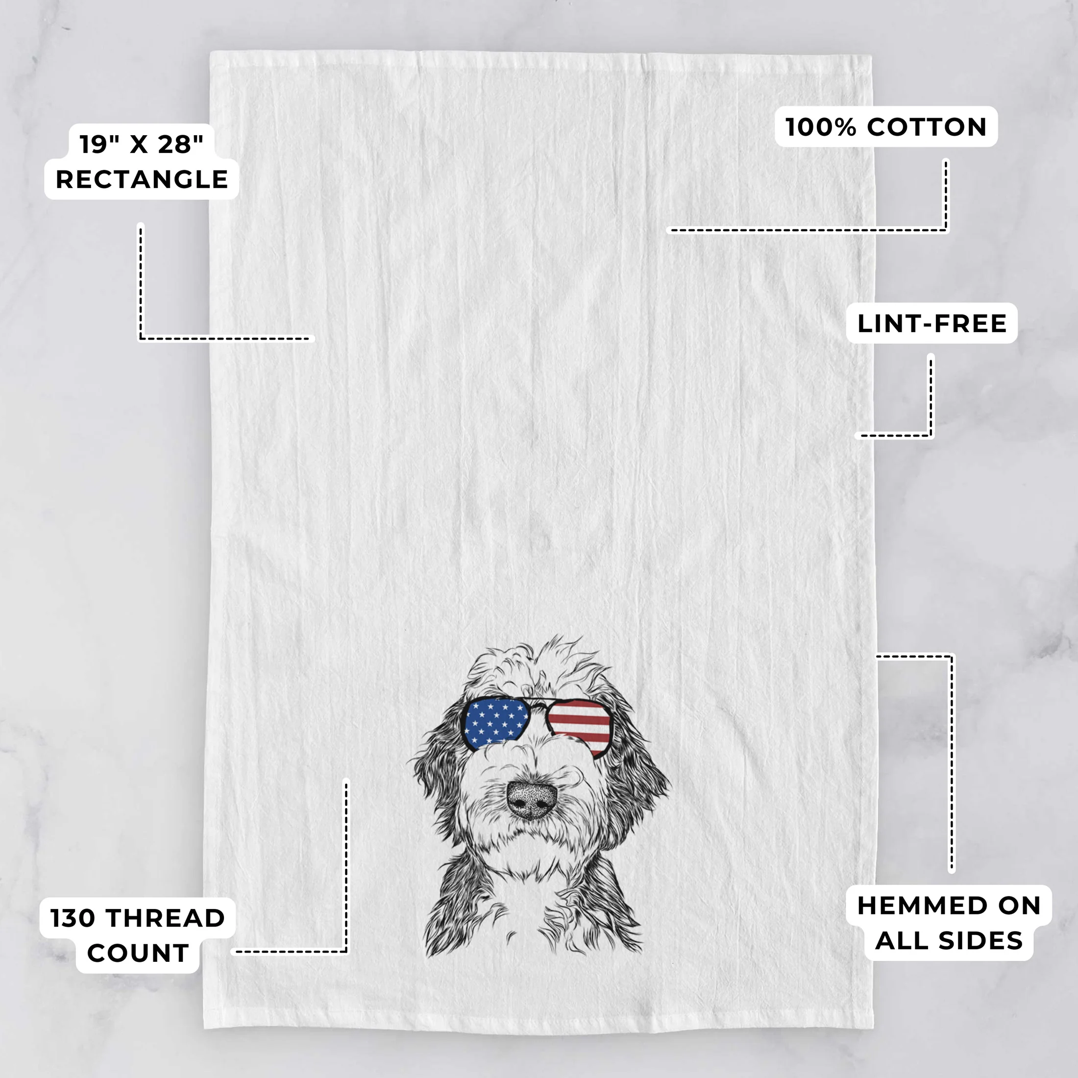 Milo Fluff the Sheepadoodle Tea Towel - Image 3