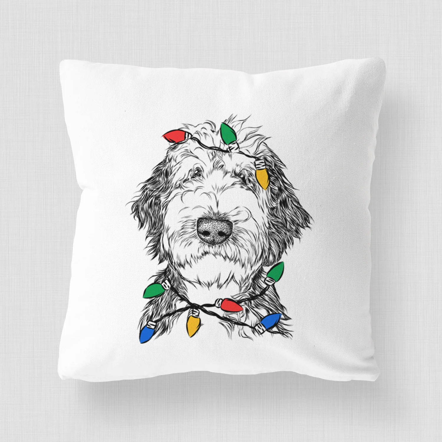 Milo Fluff the Sheepadoodle - Throw Pillow Cover - Image 4