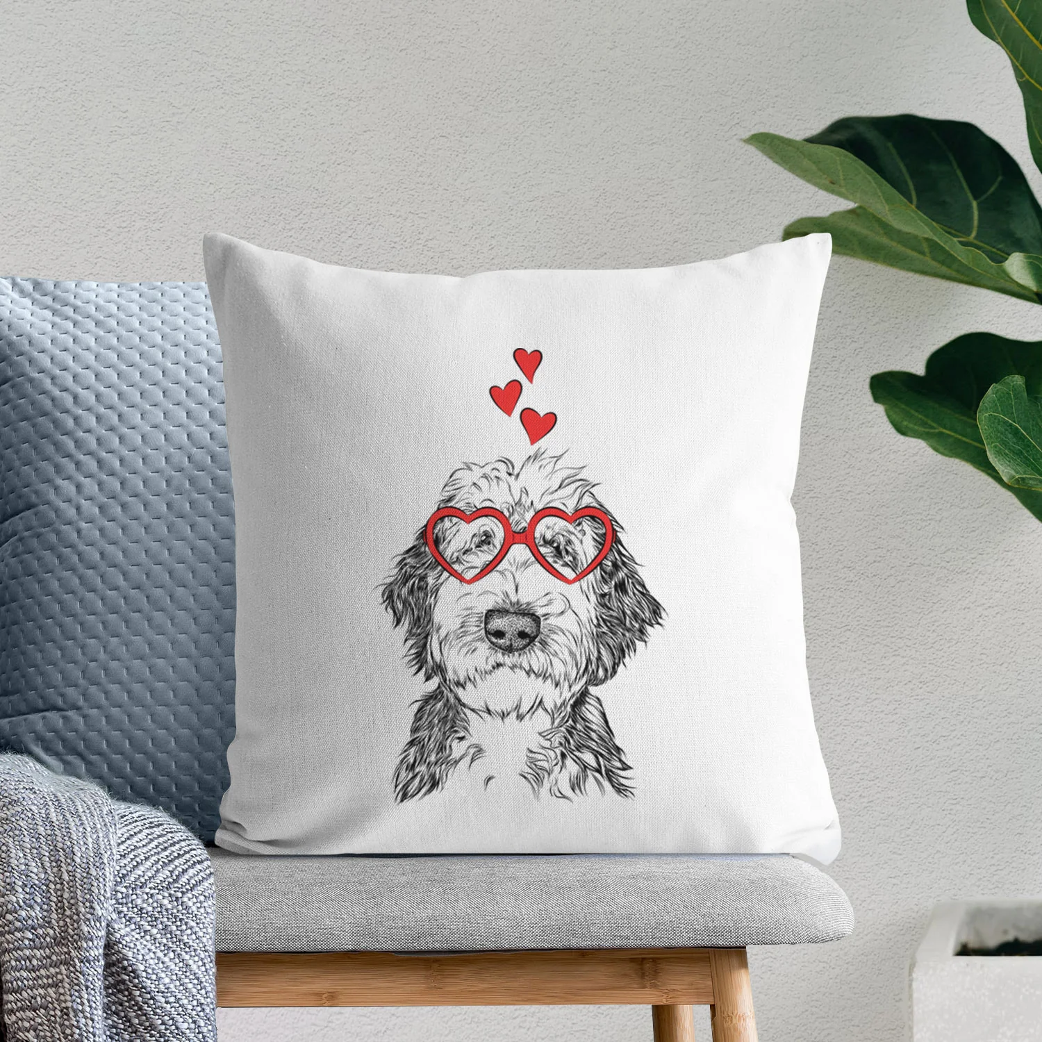 Milo Fluff the Sheepadoodle - Throw Pillow Cover - Image 7
