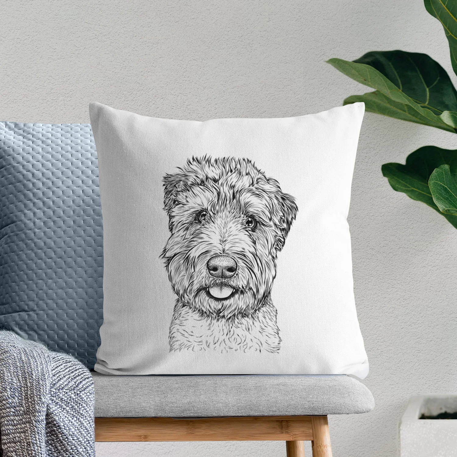Milton the Soft Coated Wheaten Terrier - Throw Pillow Cover - Image 6