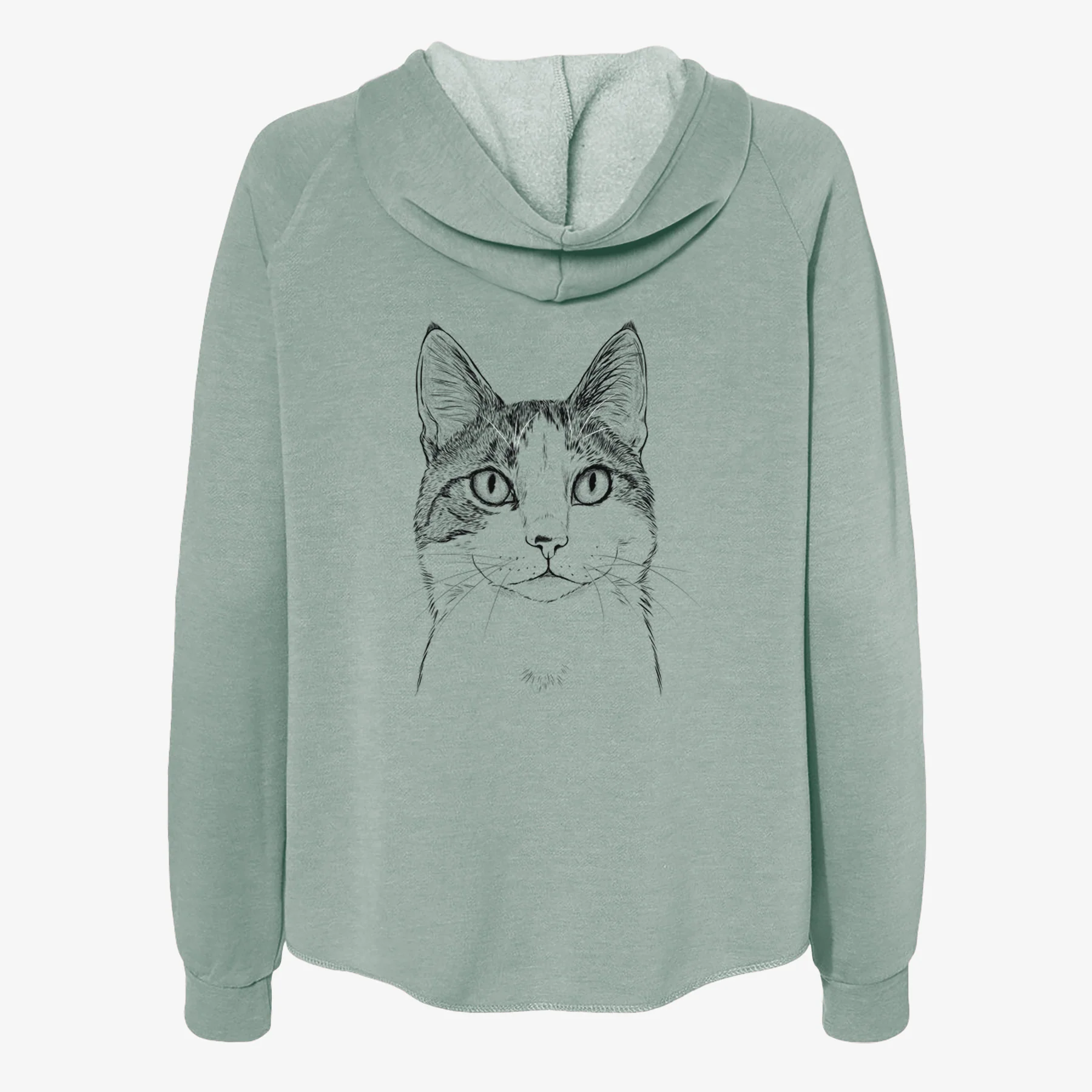 Mini Griffin the Domestic Shorthair Cat - Women's Cali Wave Zip-Up Sweatshirt - Image 4
