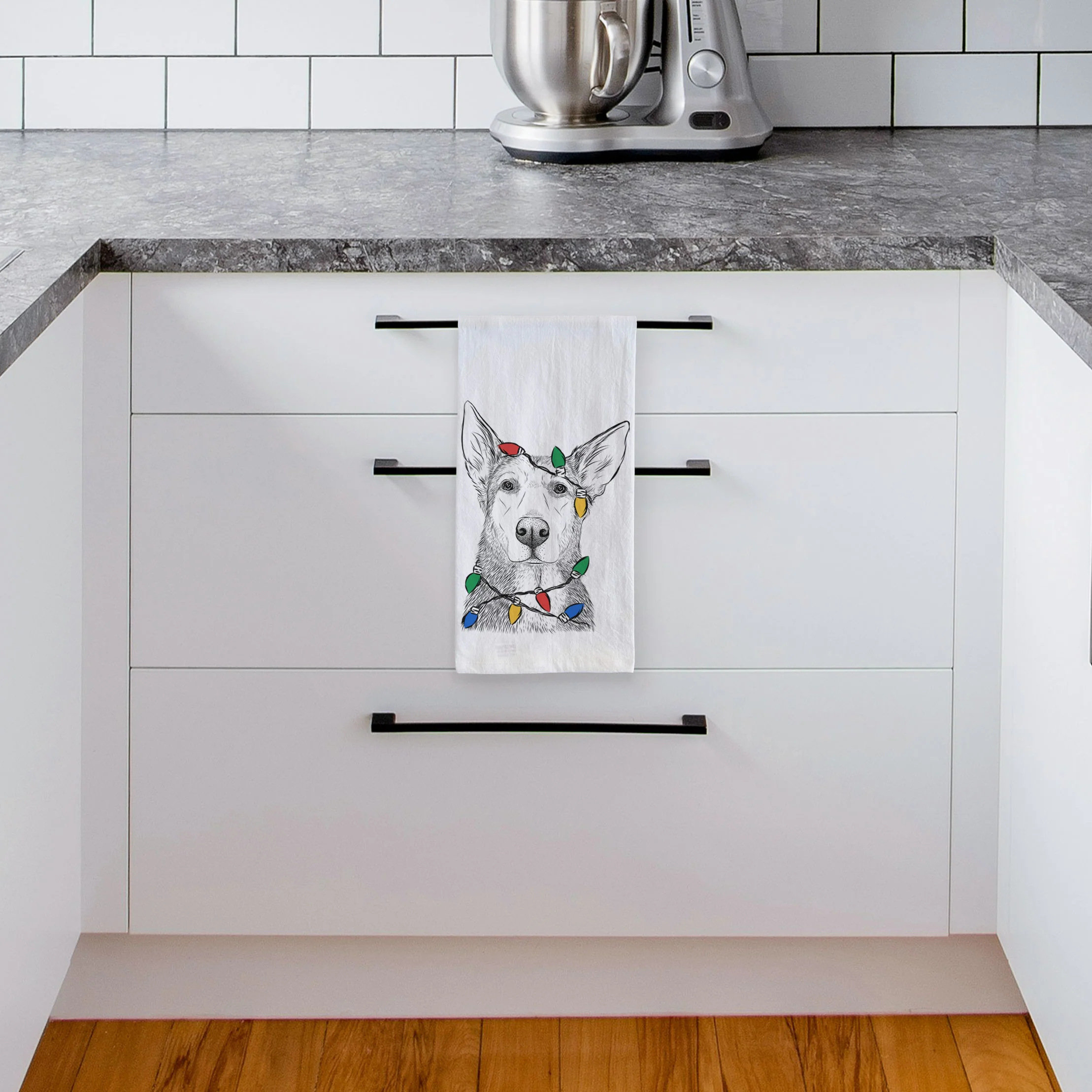 Misty the German Shepherd Mix Tea Towel - Image 4