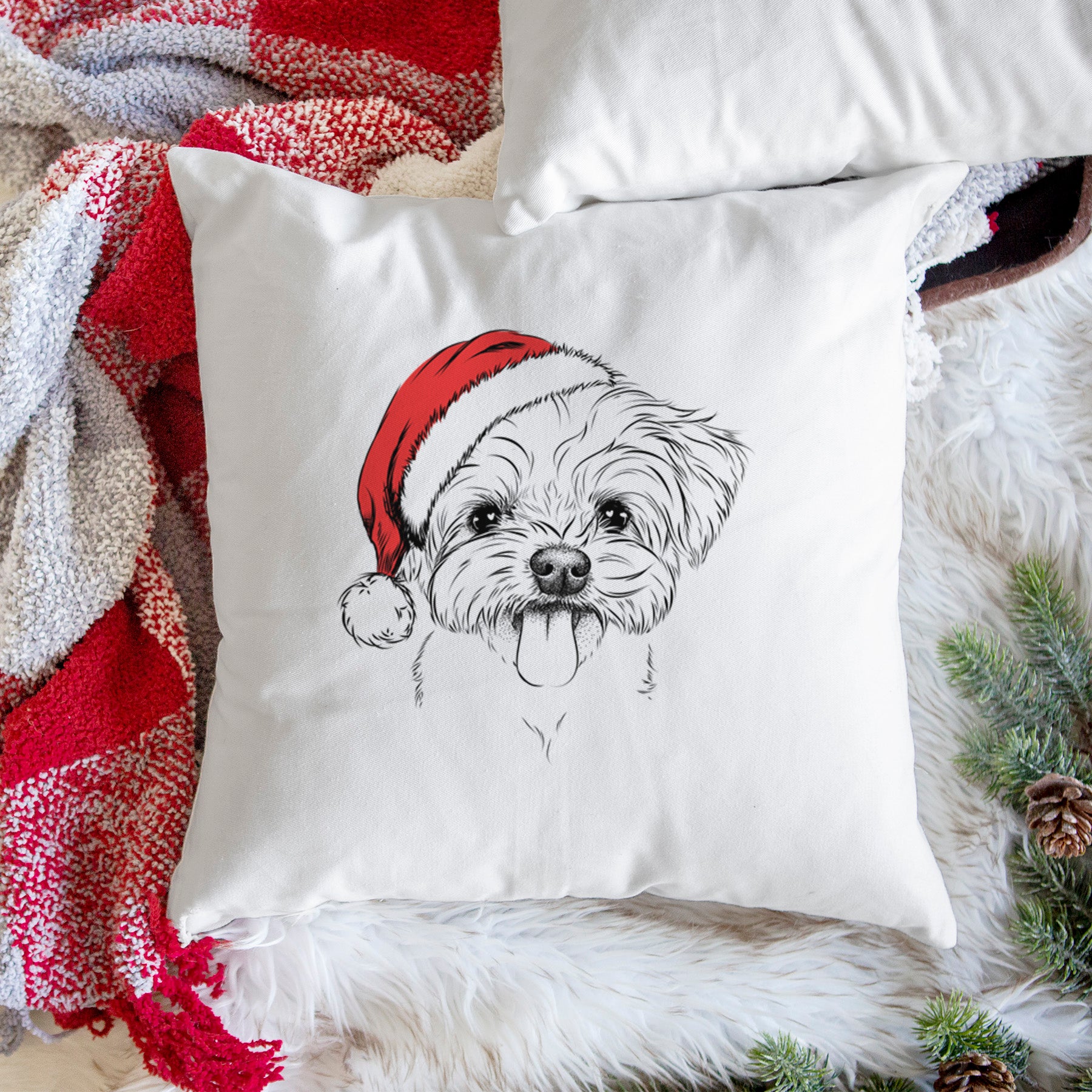 Mochi the Maltese - Throw Pillow Cover - Image 3
