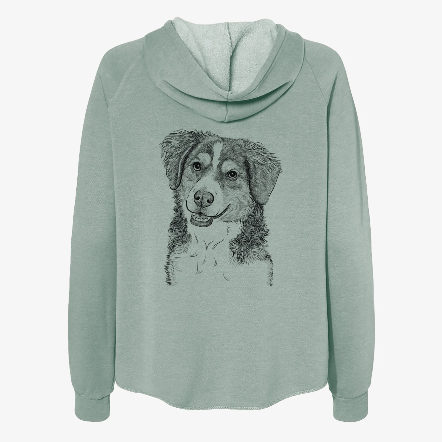 Molly the Miniature Bernedoodle - Women's Cali Wave Zip-Up Sweatshirt - Image 4