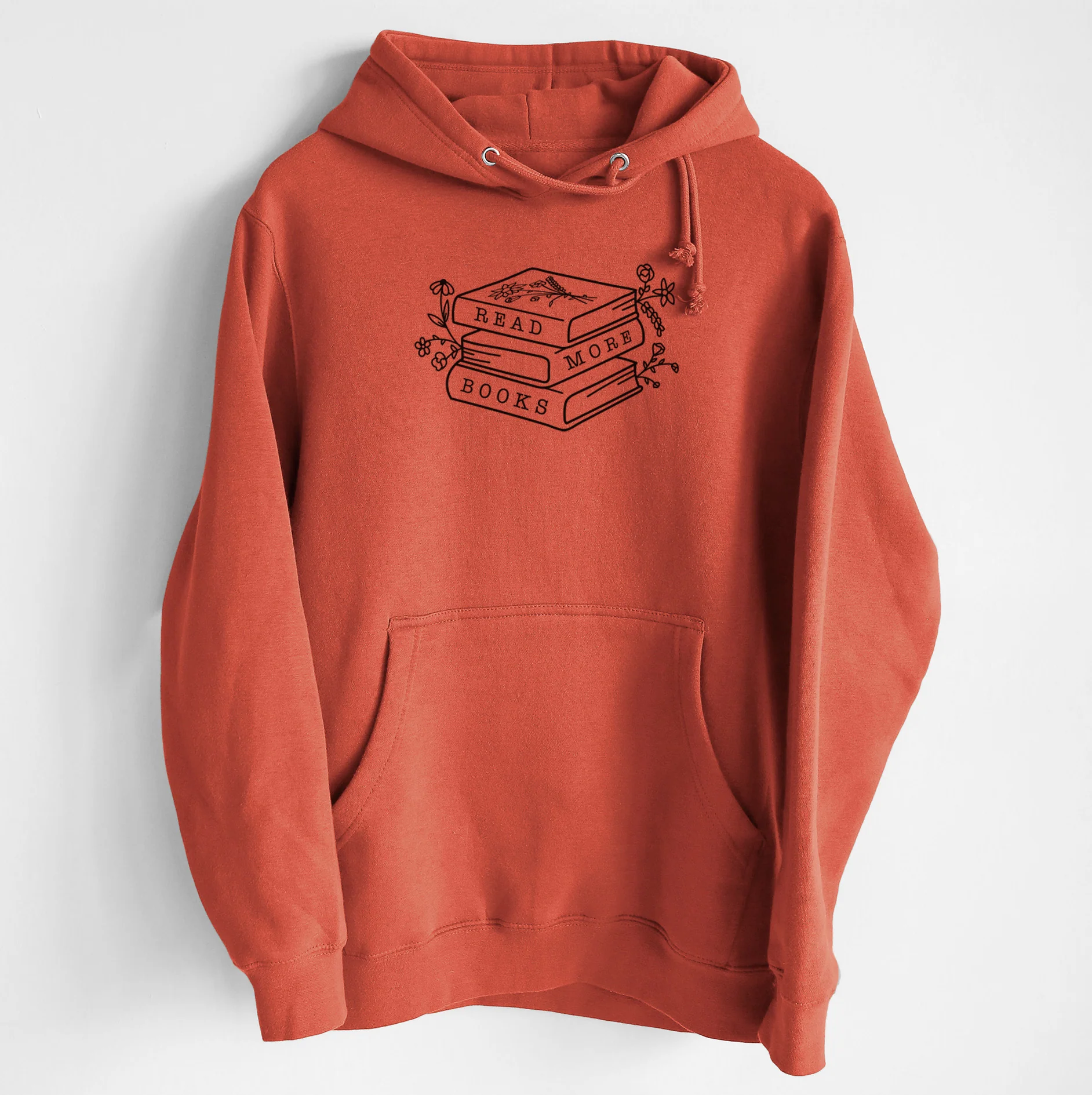 Read More Books - Floral Book Stack - Heavyweight Fleece Hoodie - Image 8