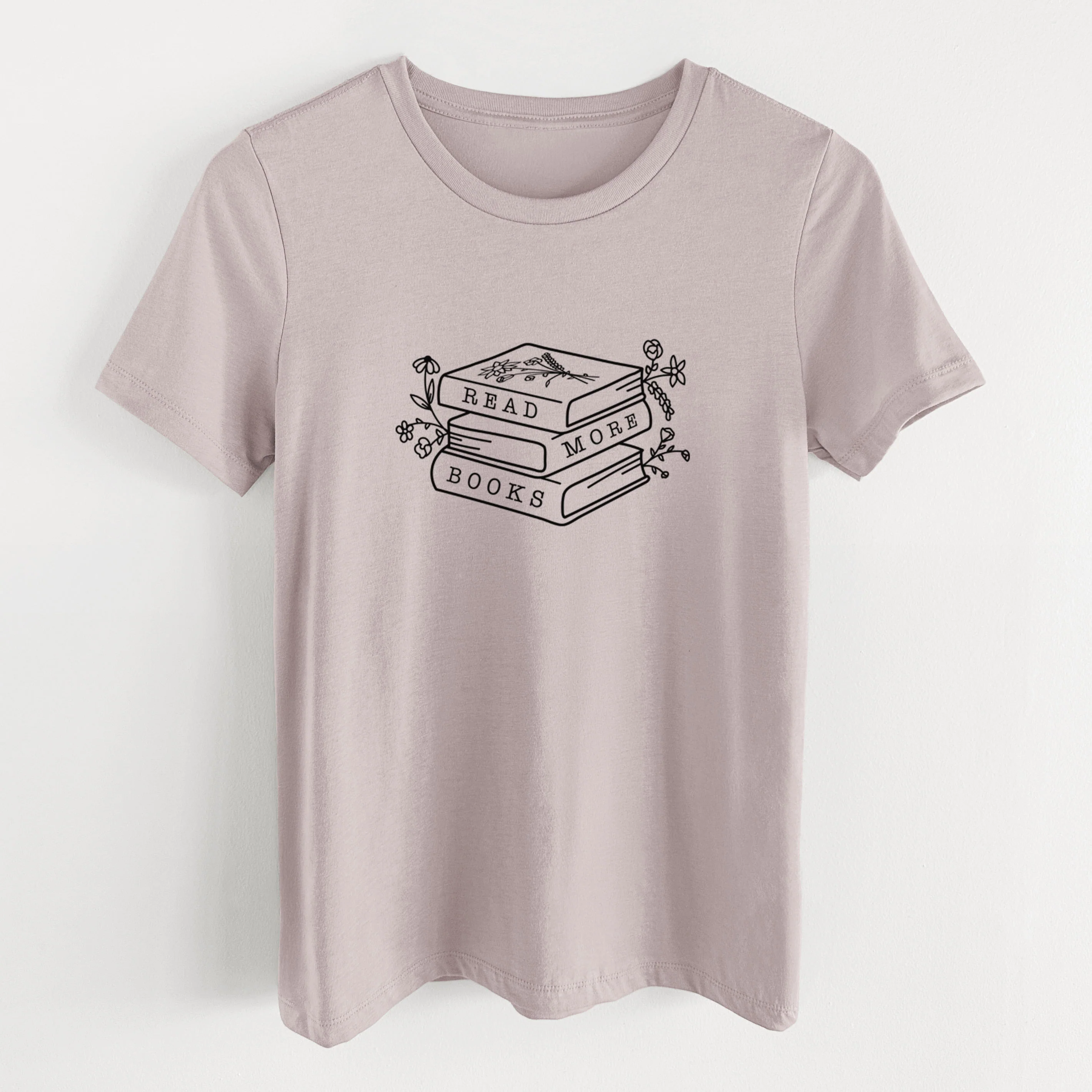 Read More Books - Floral Book Stack - Women's Lightweight Relaxed Fit 100% Cotton Crewneck - Image 15