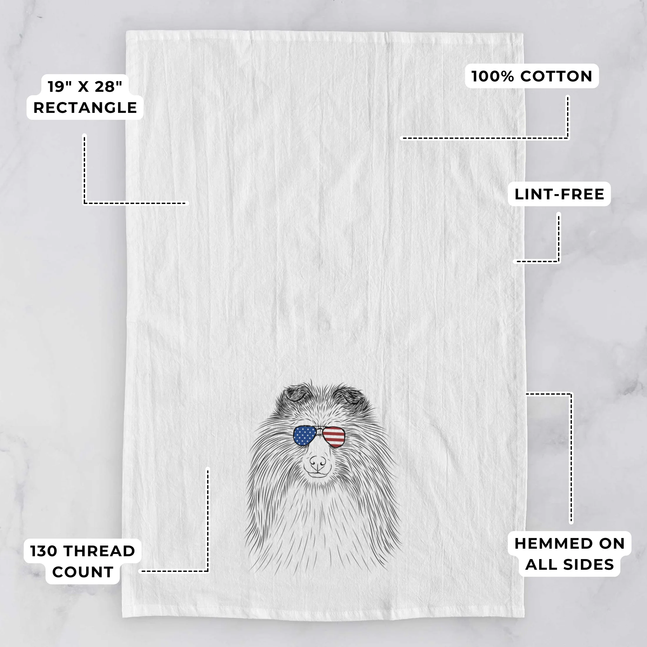 Moxie the Shetland Sheepdog Tea Towel - Image 3