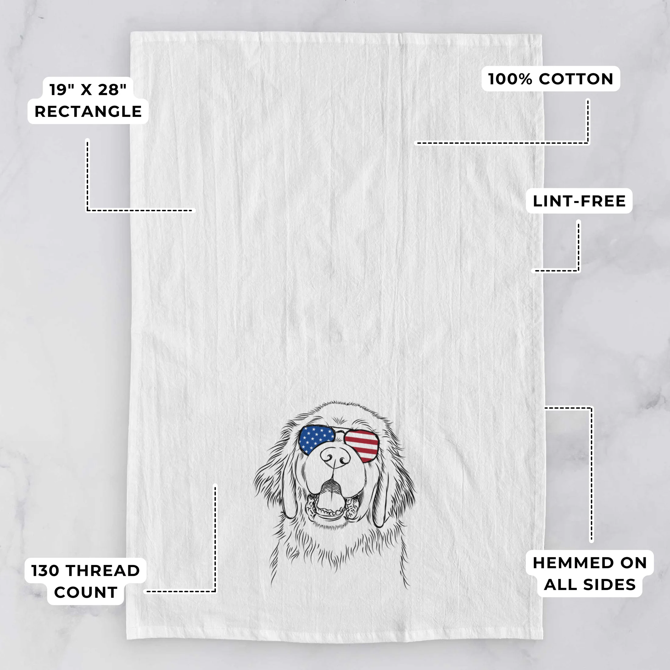 Mozart the Newfoundland Tea Towel - Image 3
