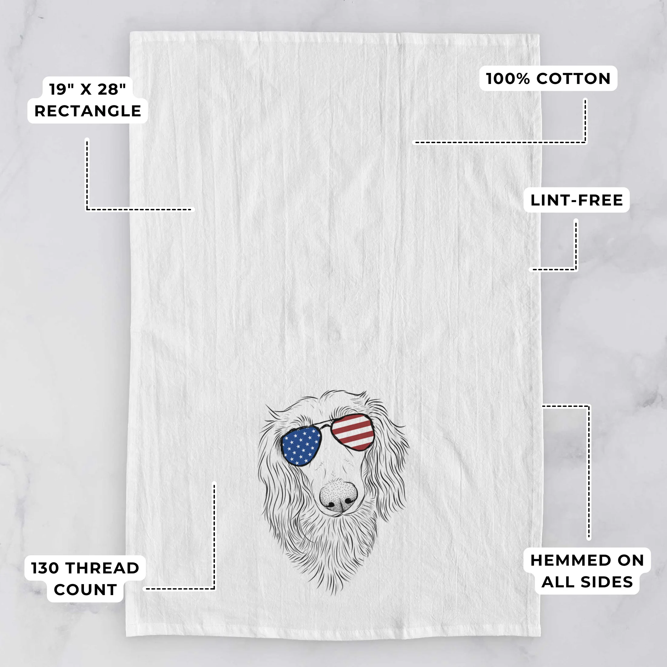Mr. Rusty the Long Haired Dachshund Tea Towel - Image 3