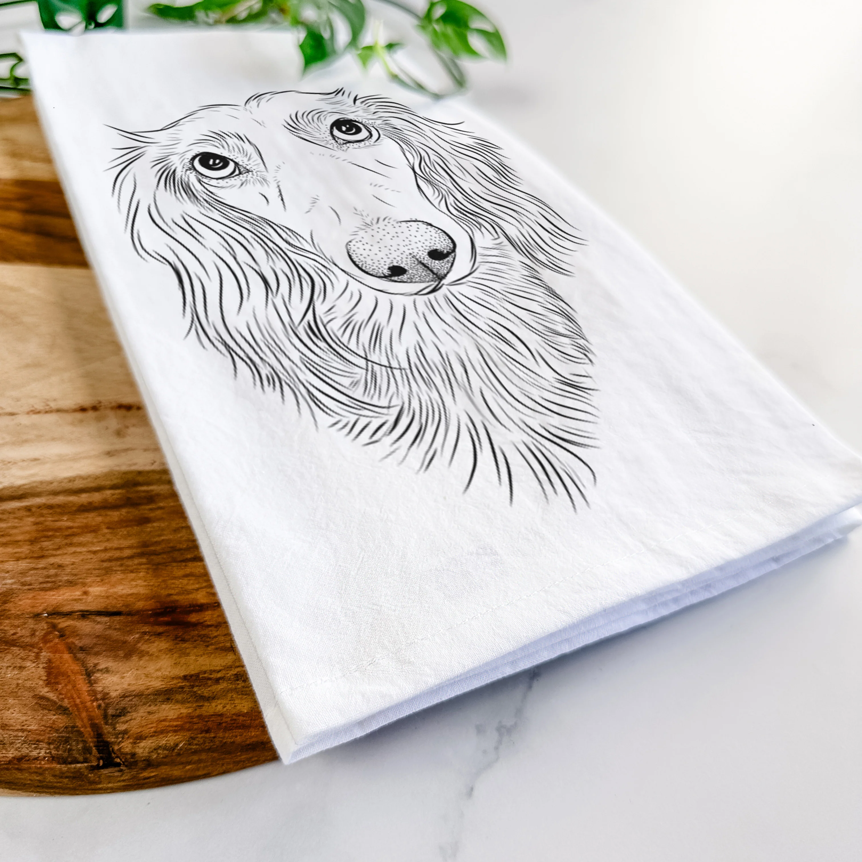 Mr. Rusty the Long Haired Dachshund Tea Towel - Image 5