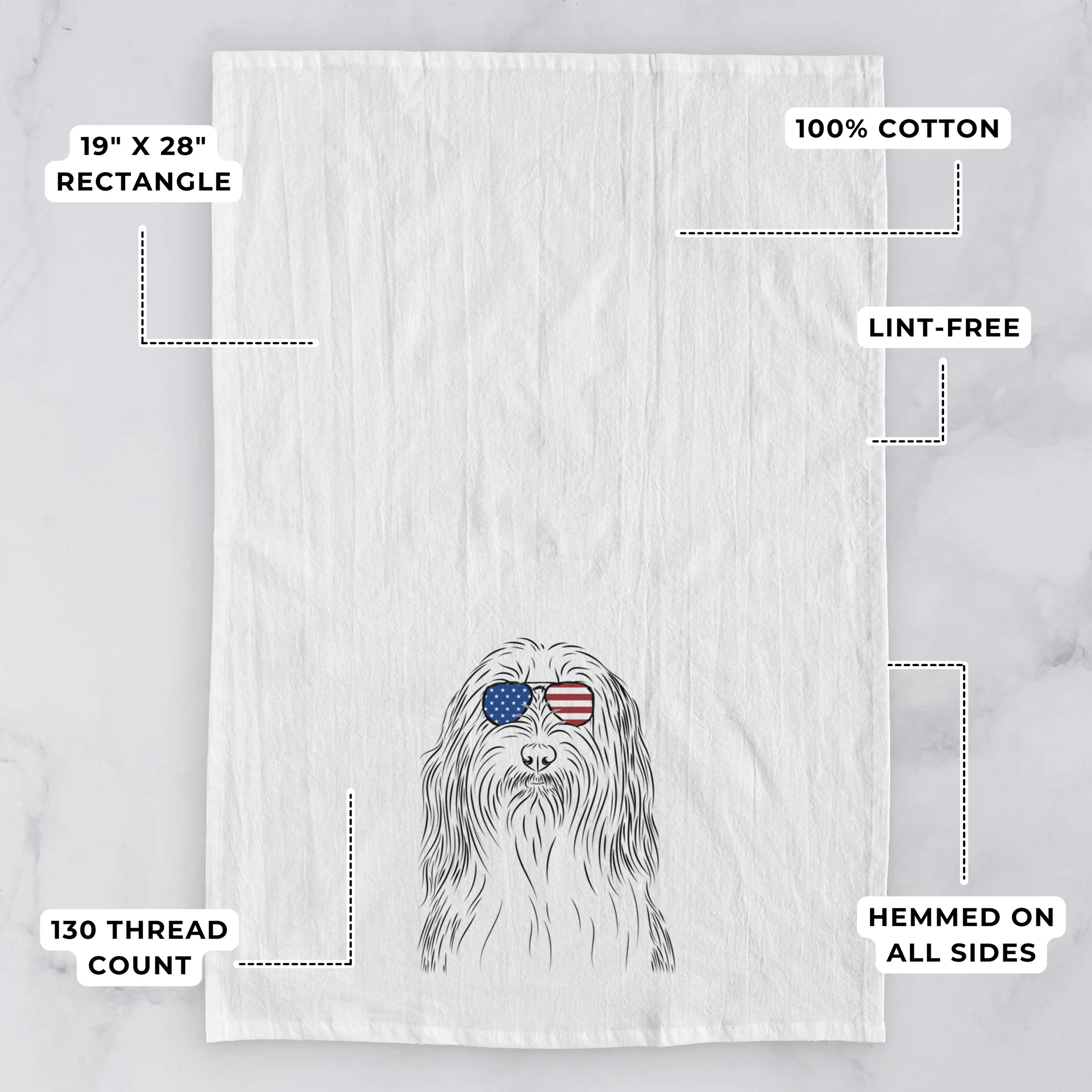 Murray the Bearded Collie Tea Towel - Image 3