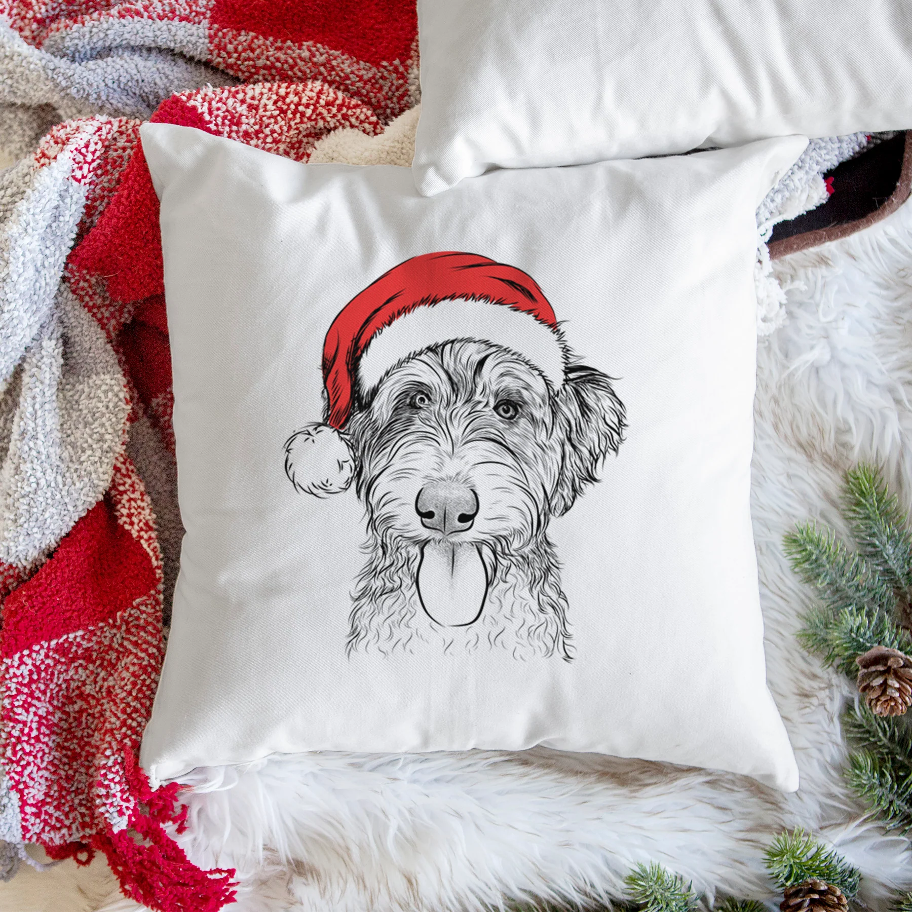 Myrtle Mae the Aussiedoodle - Throw Pillow Cover - Image 3