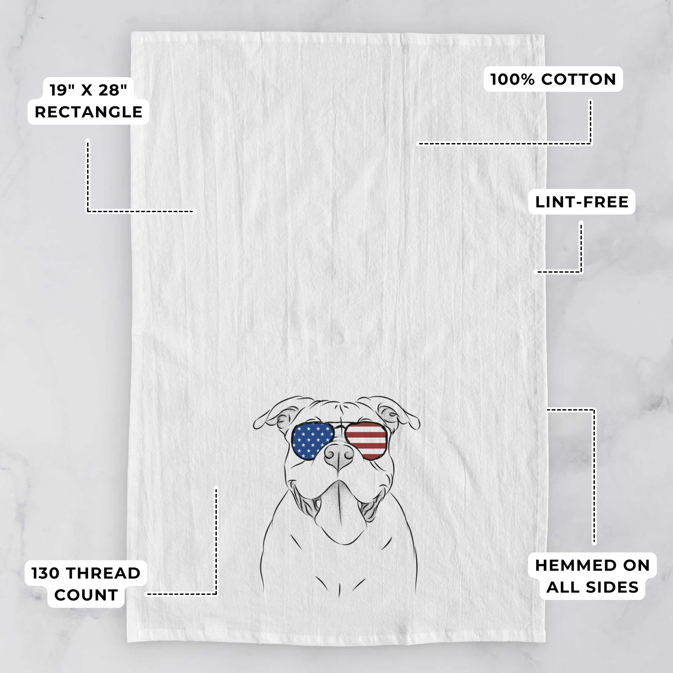 Nacho the American Bully Tea Towel - Image 3