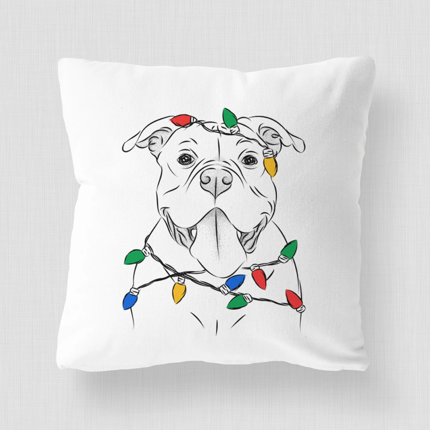 Nacho the American Bully - Throw Pillow Cover - Image 4