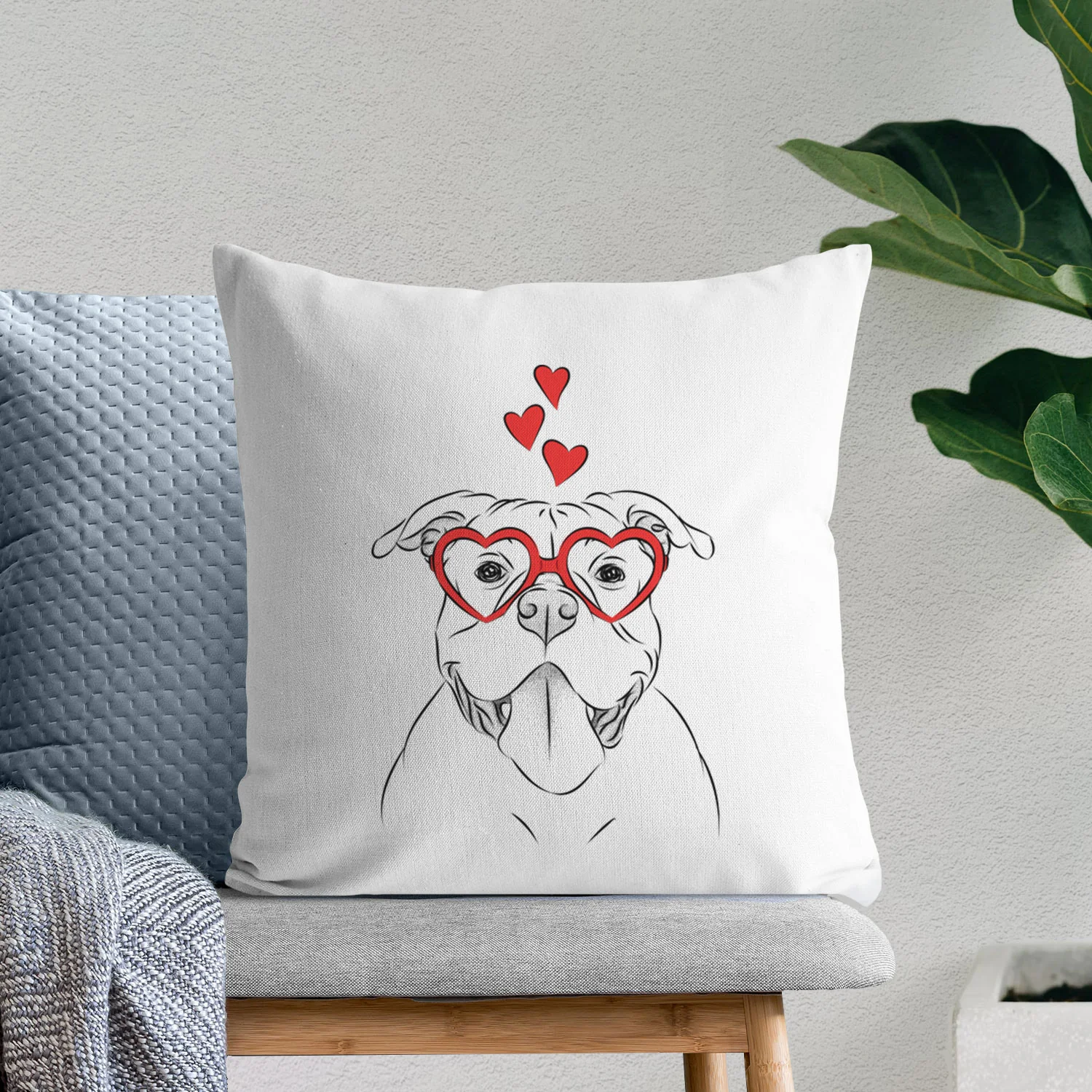 Nacho the American Bully - Throw Pillow Cover - Image 7