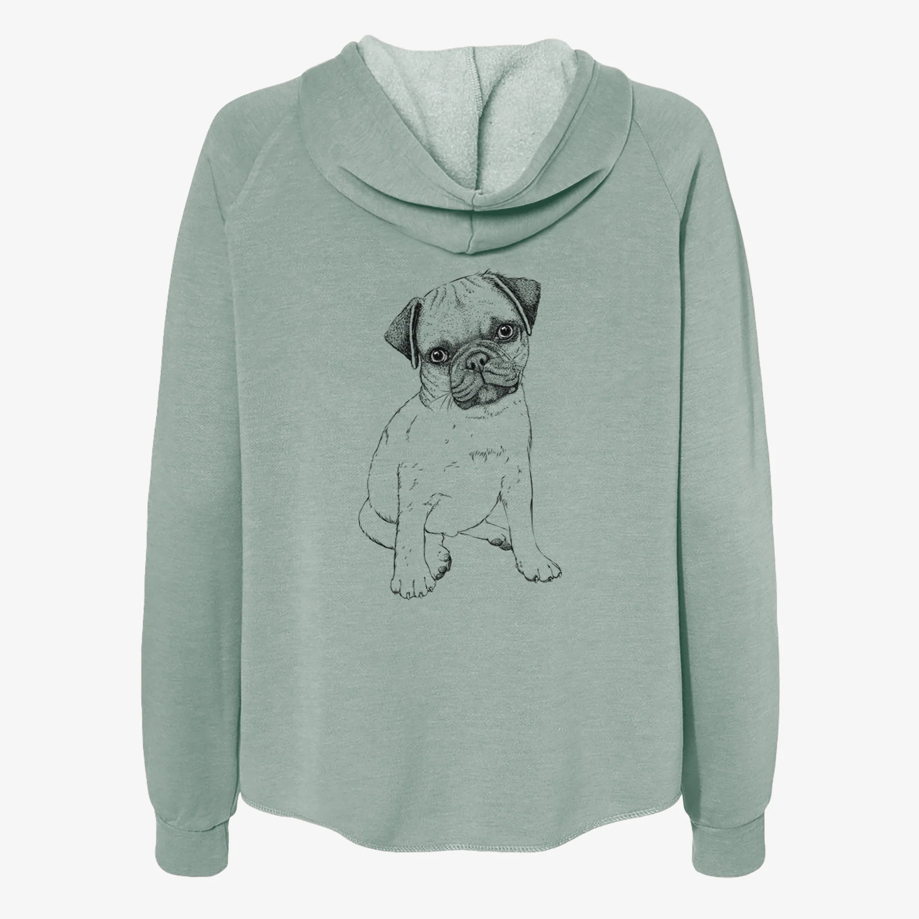 Nelson the Pug Puppy - Women's Cali Wave Zip-Up Sweatshirt - Image 4