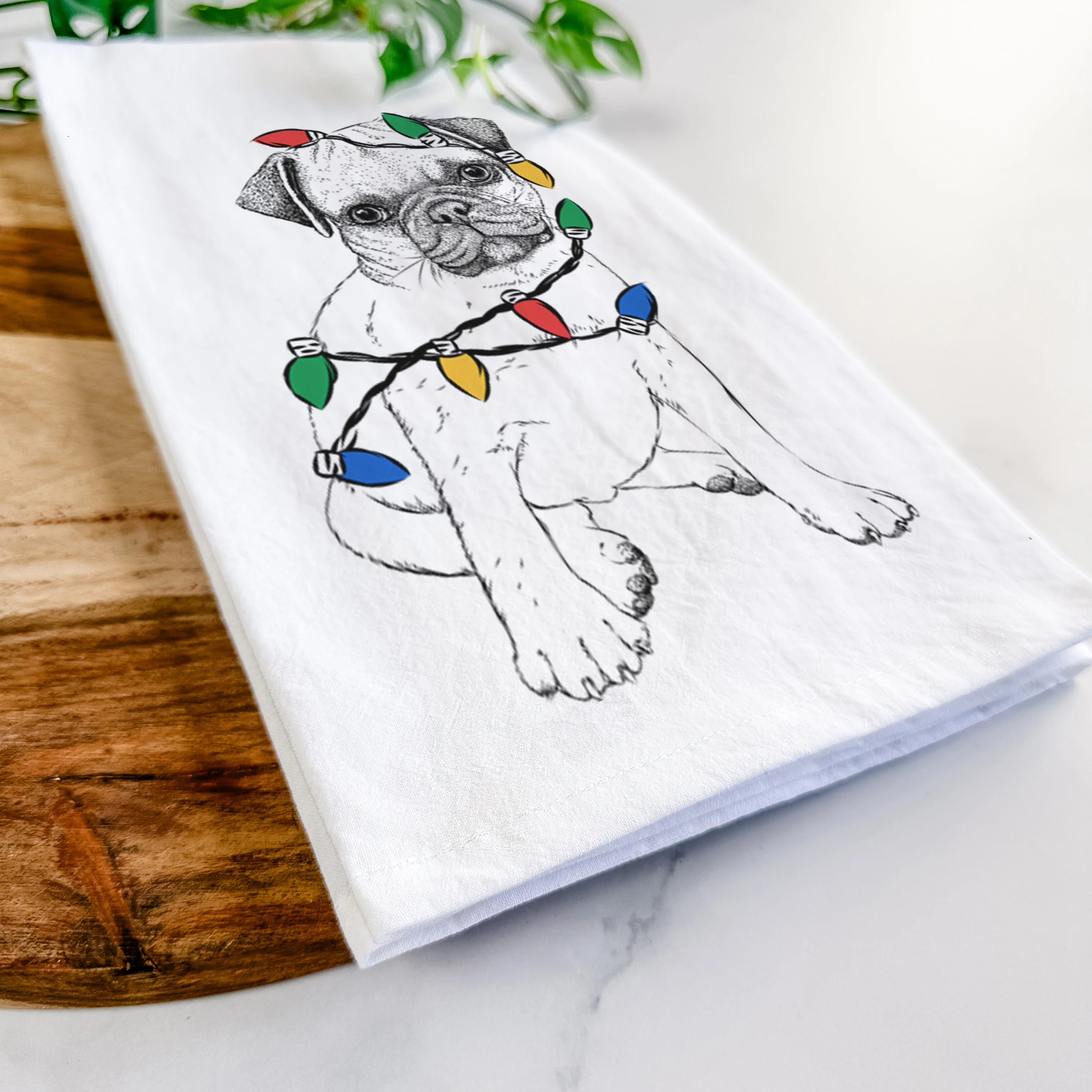 Nelson the Pug Puppy Tea Towel - Image 10