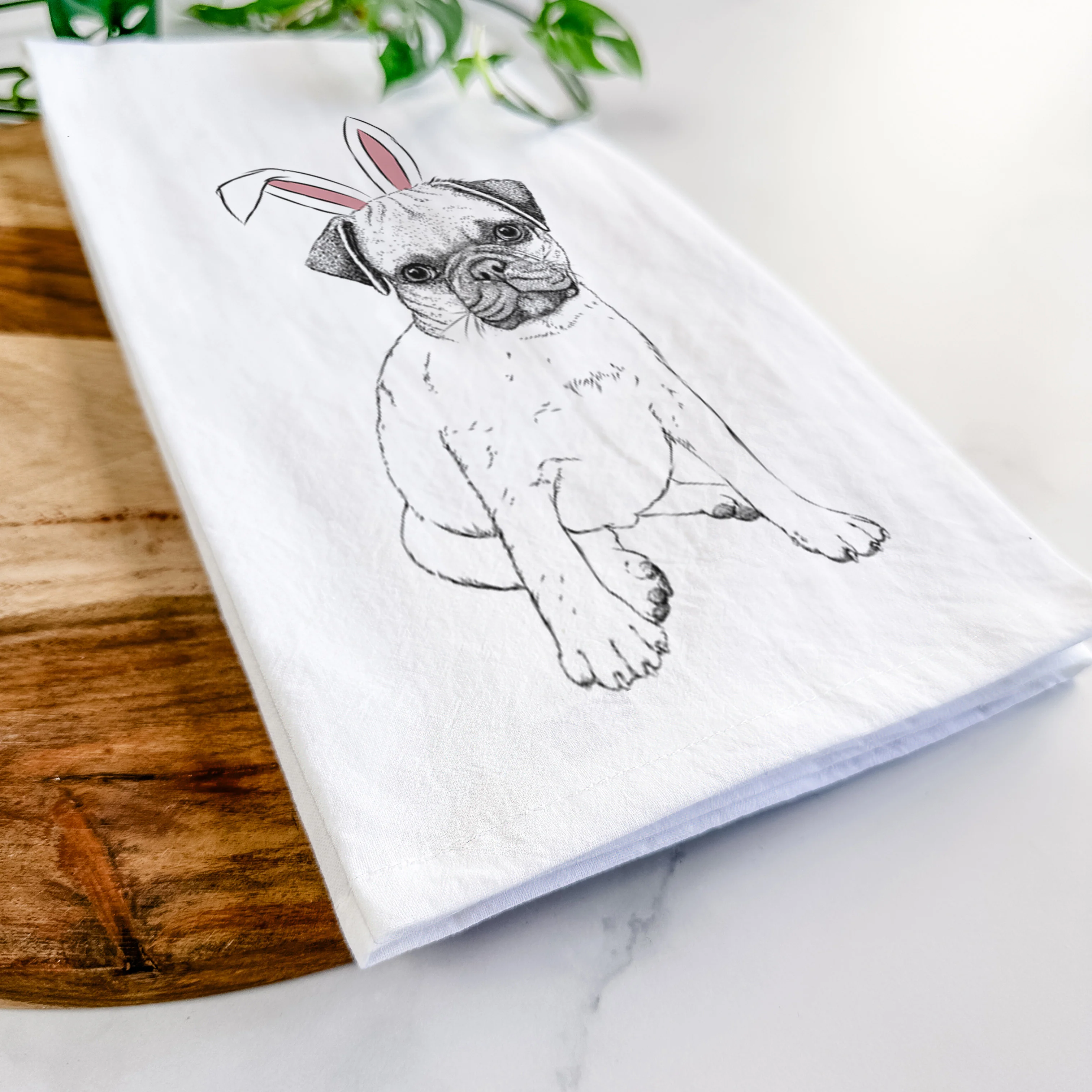 Nelson the Pug Puppy Tea Towel - Image 14