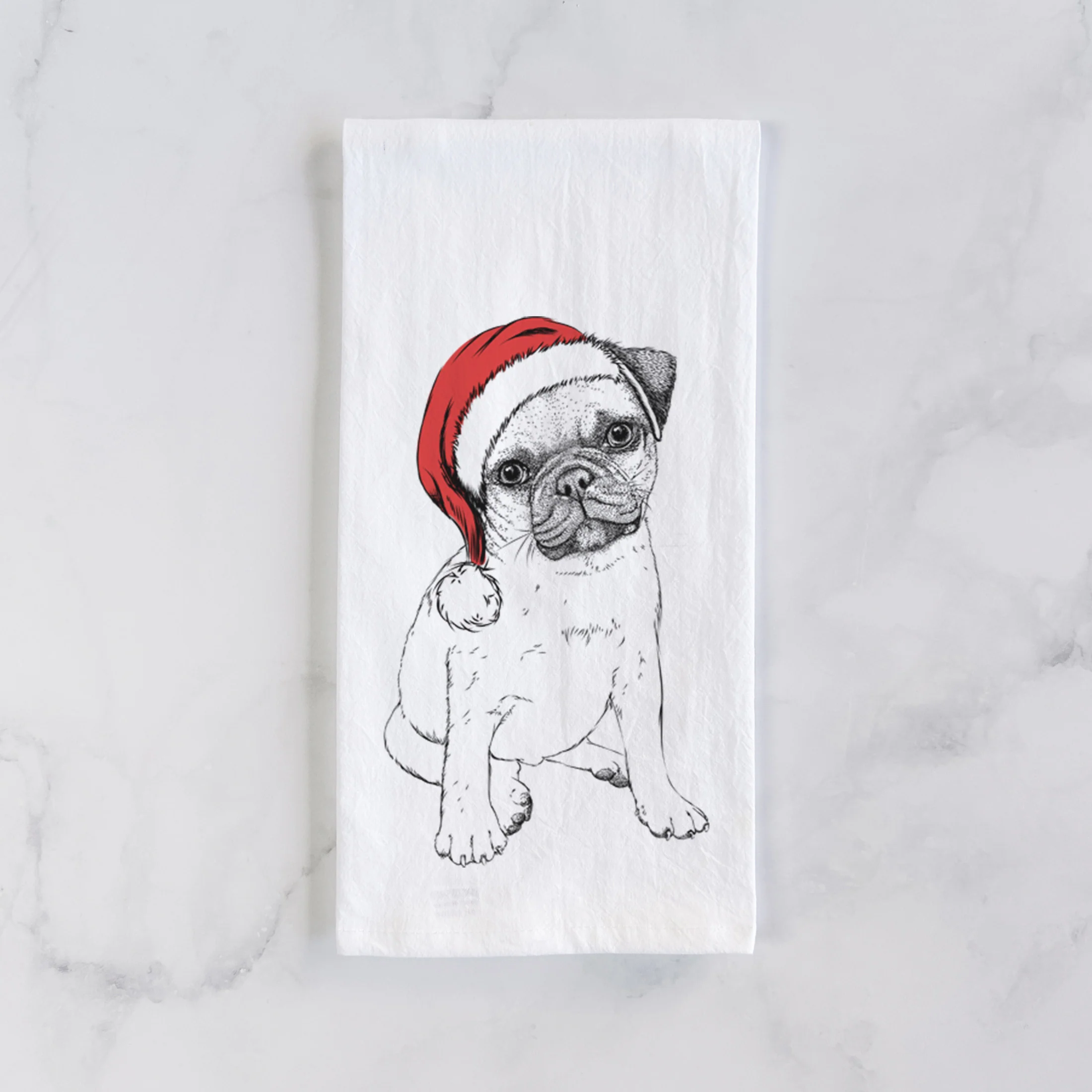 Nelson the Pug Puppy Tea Towel - Image 2