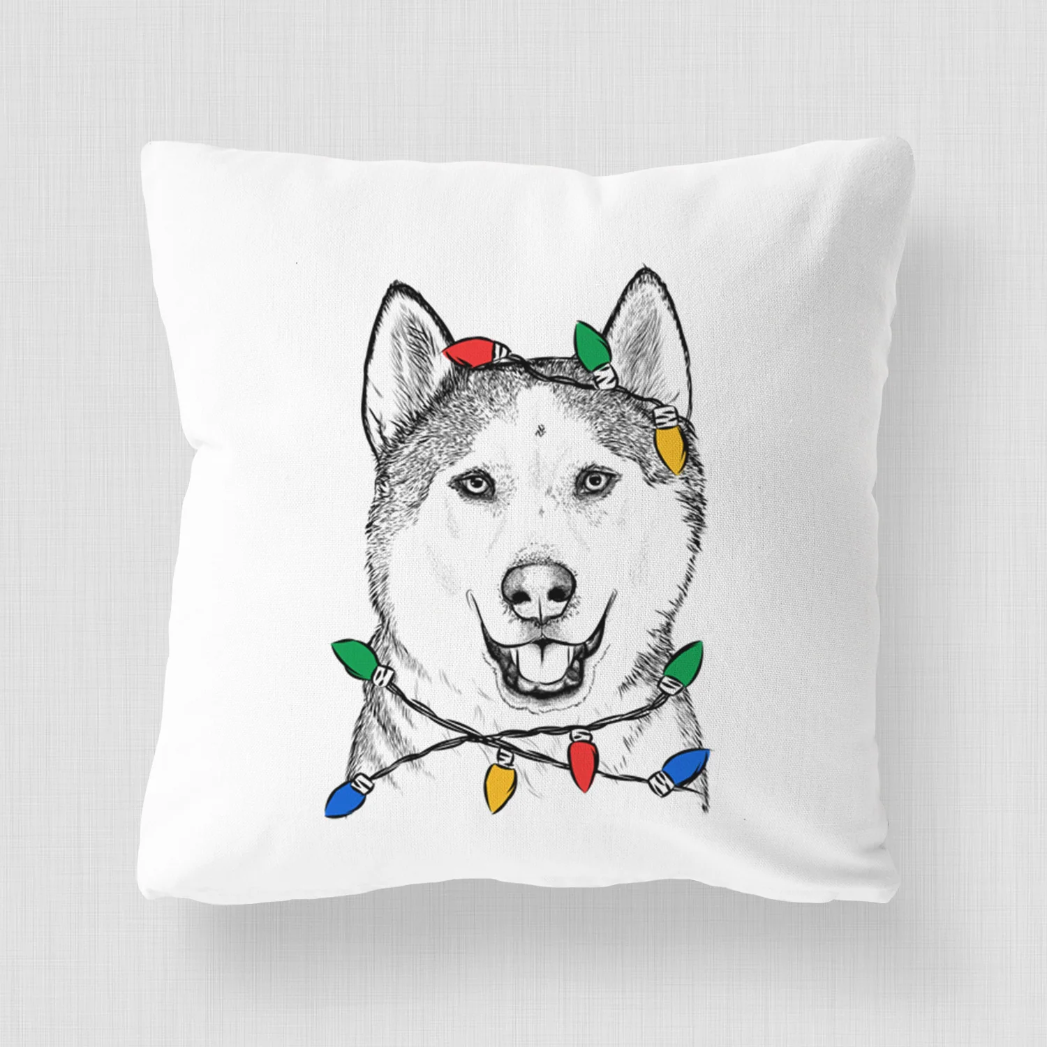 Nika the Siberian Husky - Throw Pillow Cover - Image 4