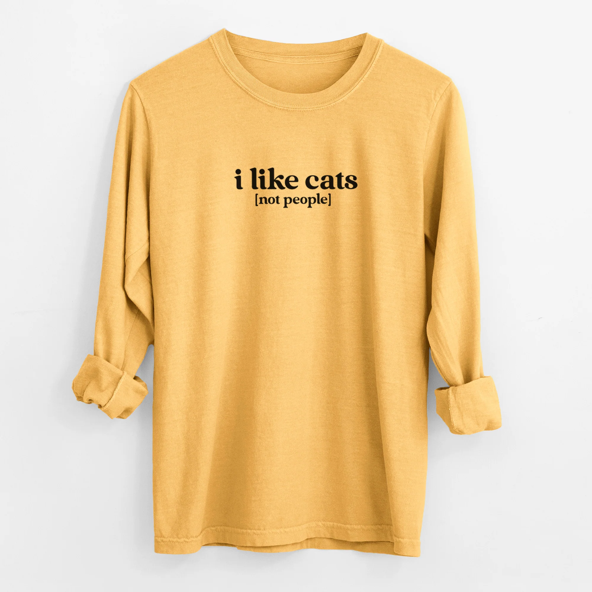 I like cats - not people - Men's Heavyweight 100% Cotton Long Sleeve - Image 3