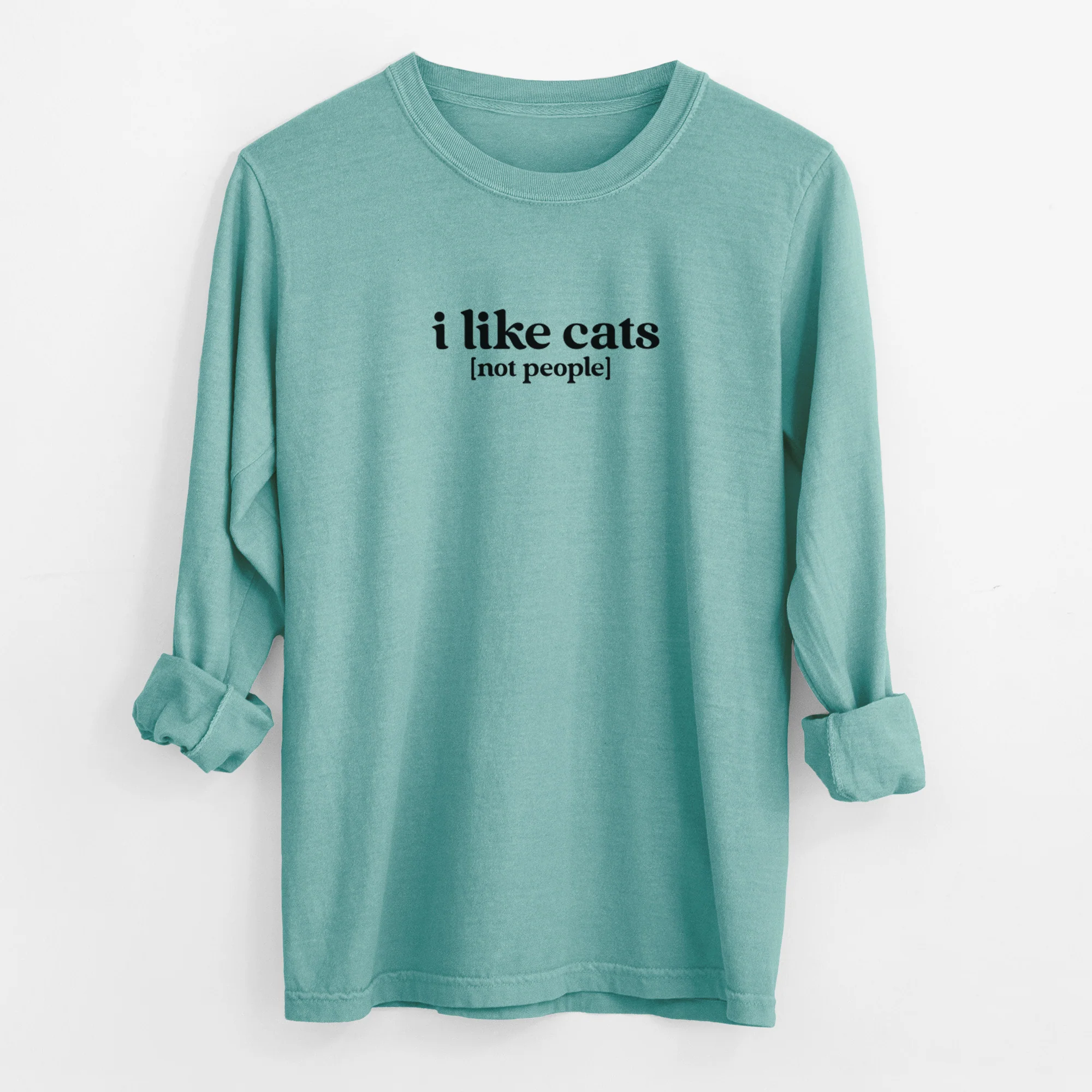 I like cats - not people - Men's Heavyweight 100% Cotton Long Sleeve - Image 9
