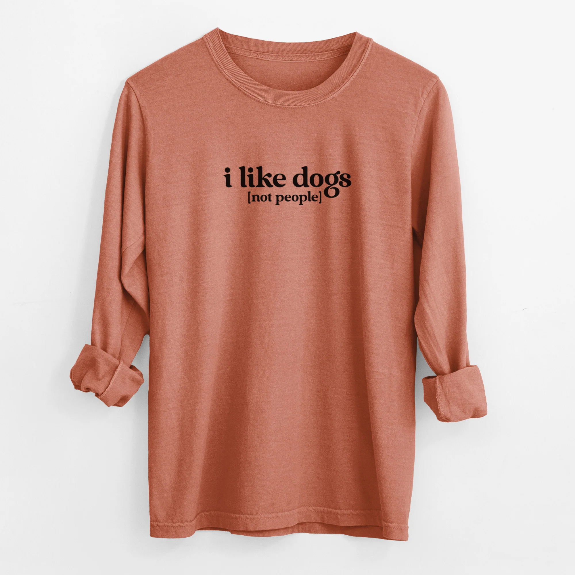 I like dogs - not people - Men's Heavyweight 100% Cotton Long Sleeve - Image 14