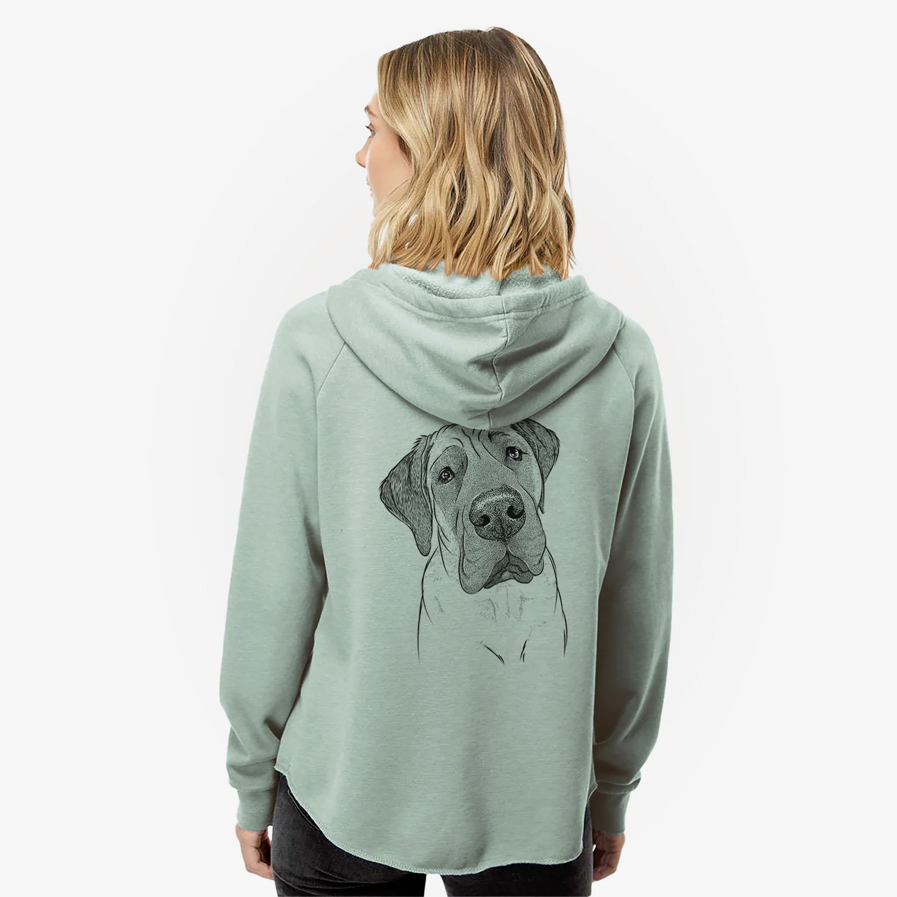 Nutterbutter the English Mastiff - Women's Cali Wave Zip-Up Sweatshirt - Image 2