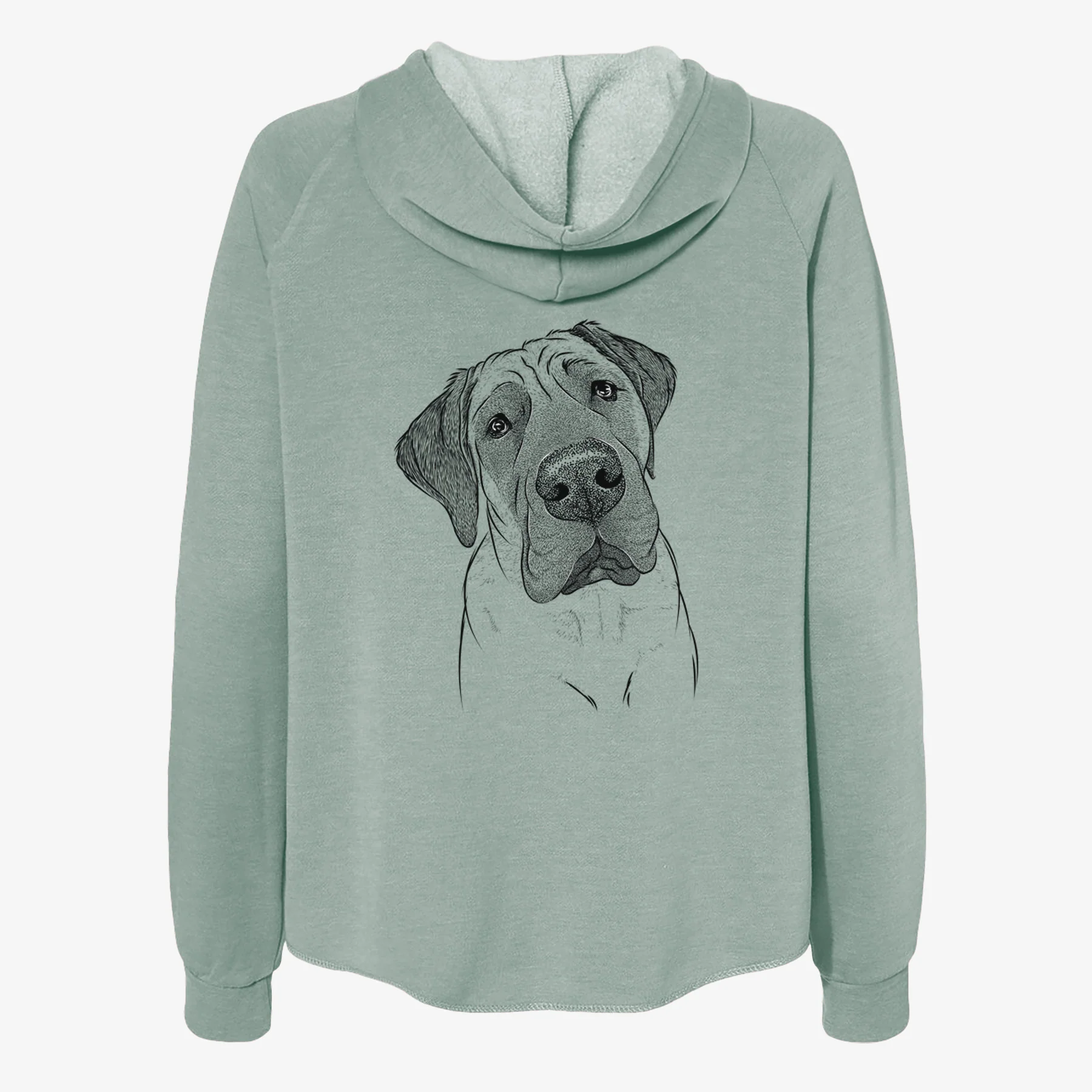Nutterbutter the English Mastiff - Women's Cali Wave Zip-Up Sweatshirt - Image 4