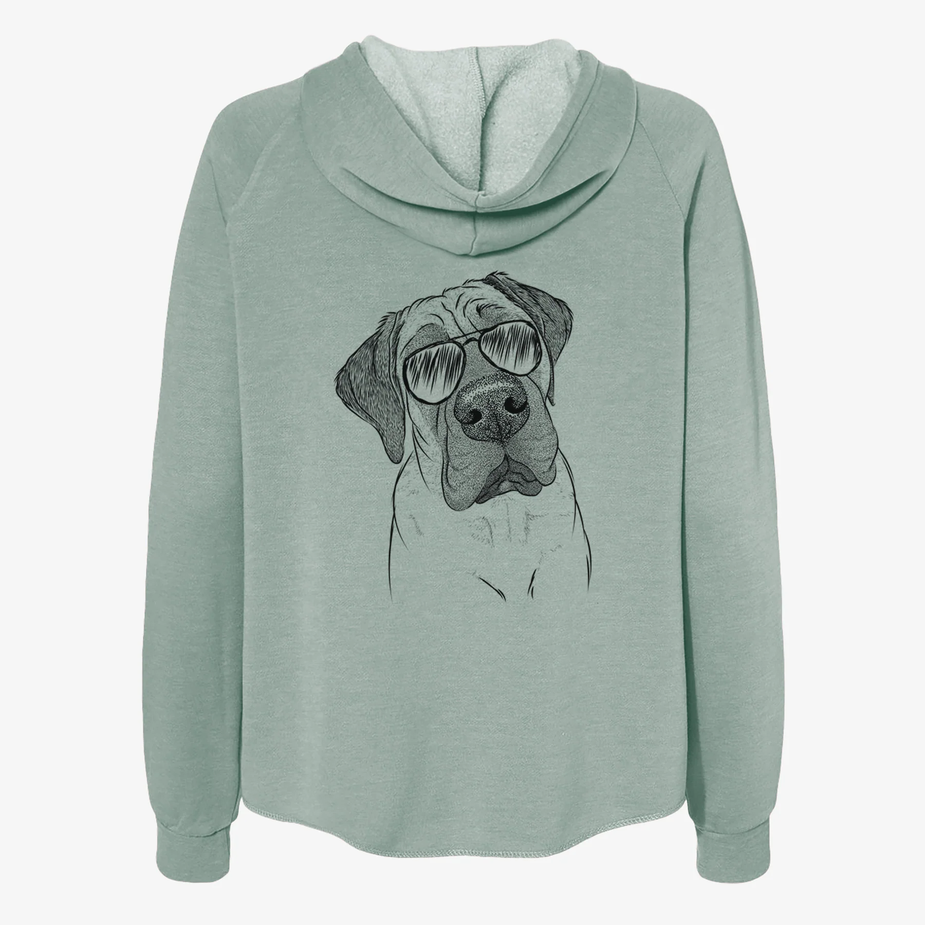 Nutterbutter the English Mastiff - Women's Cali Wave Zip-Up Sweatshirt - Image 7