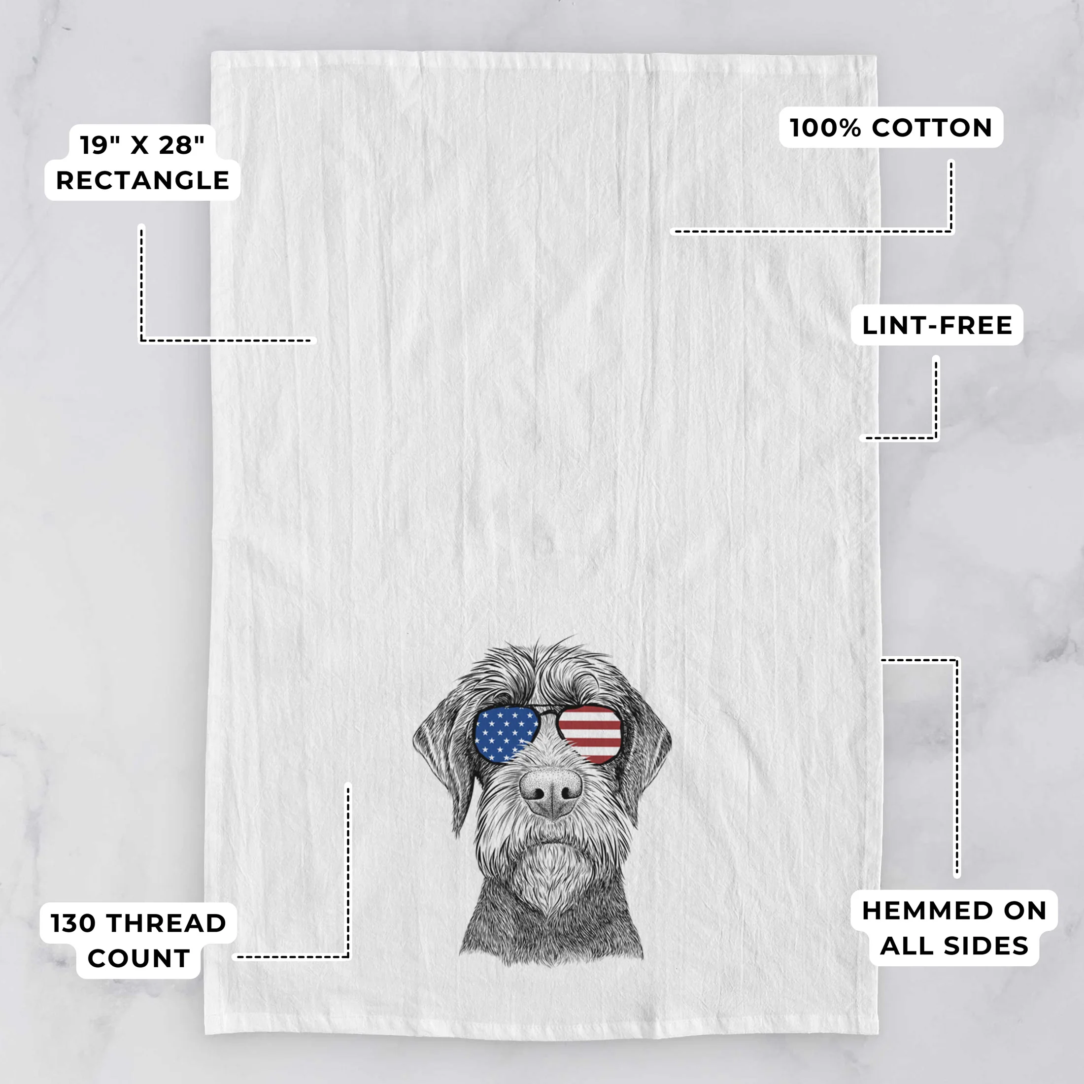 Oakley the Pudelpointer Tea Towel - Image 3