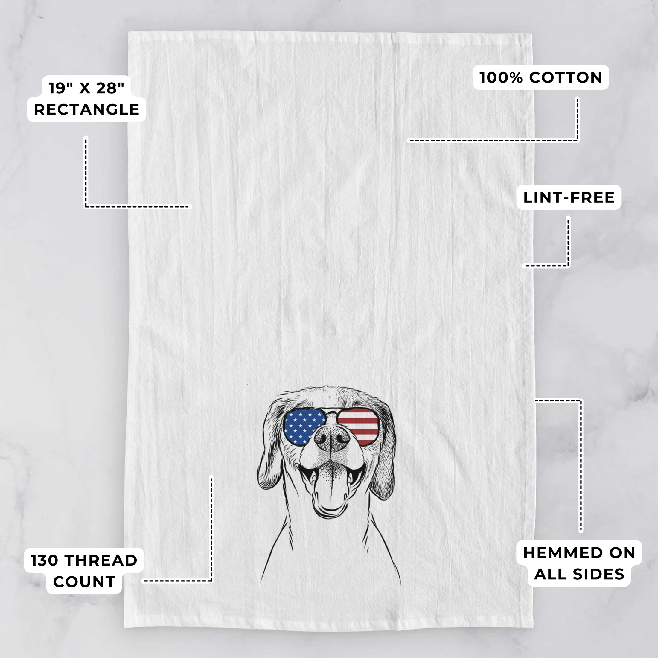 Obi the Beagle Mix Tea Towel - Image 3
