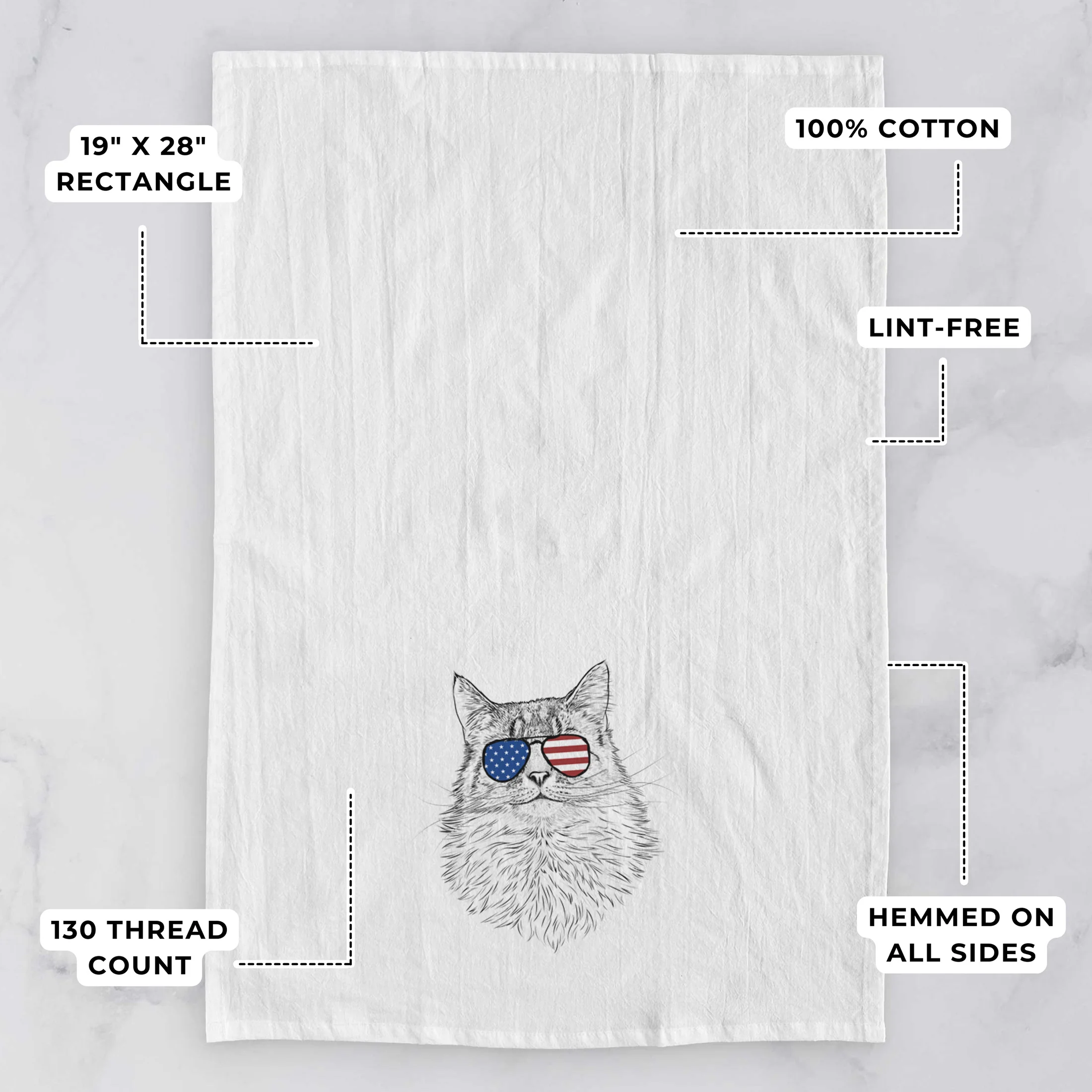 Olive the Cat Tea Towel - Image 3