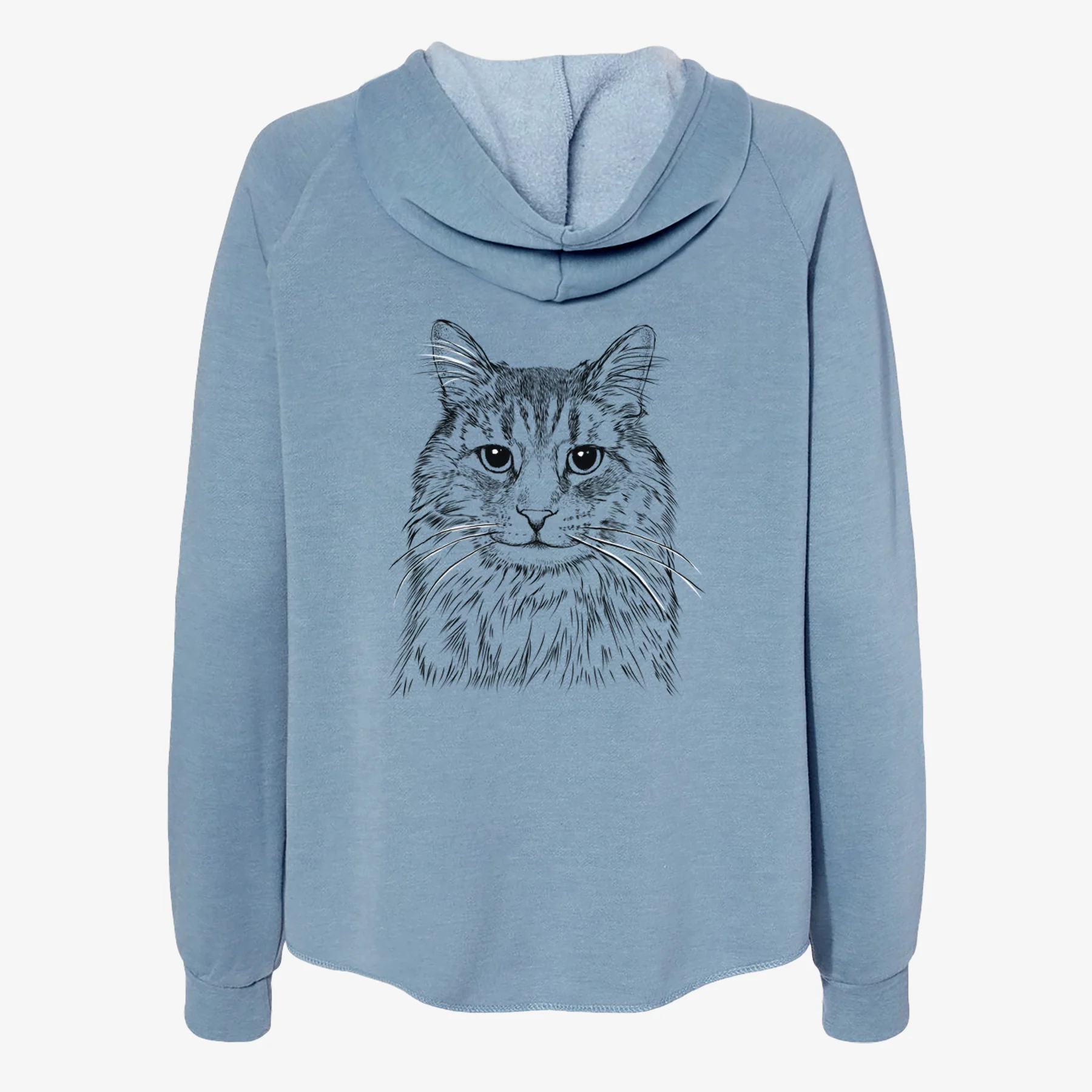 Oliver Fluff the Maine Coon Mix Cat - Women's Cali Wave Zip-Up Sweatshirt - Image 6