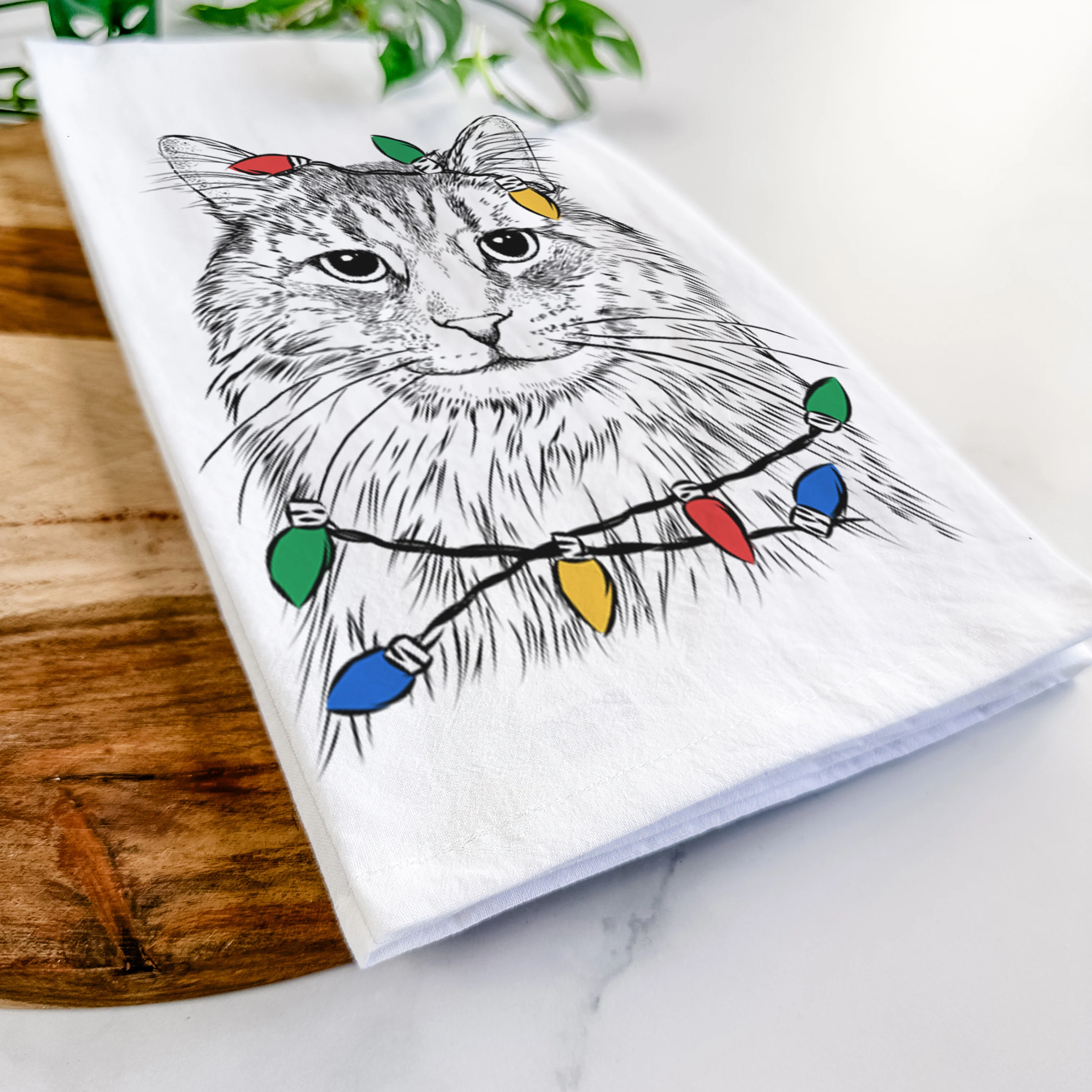 Oliver Fluff the Maine Coon Mix Cat Tea Towel - Image 10