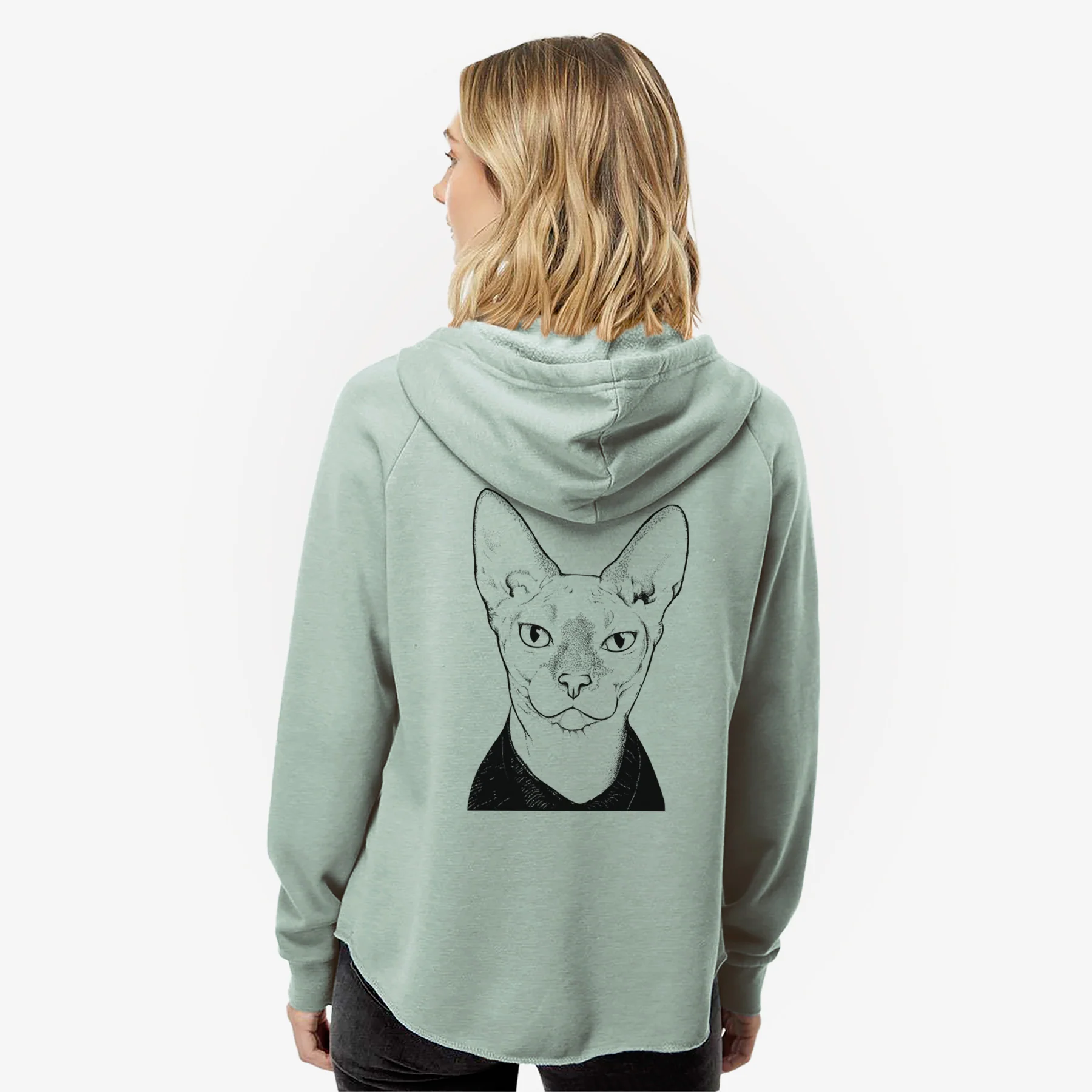 Oliver Watson the Sphynx Cat - Women's Cali Wave Zip-Up Sweatshirt - Image 2