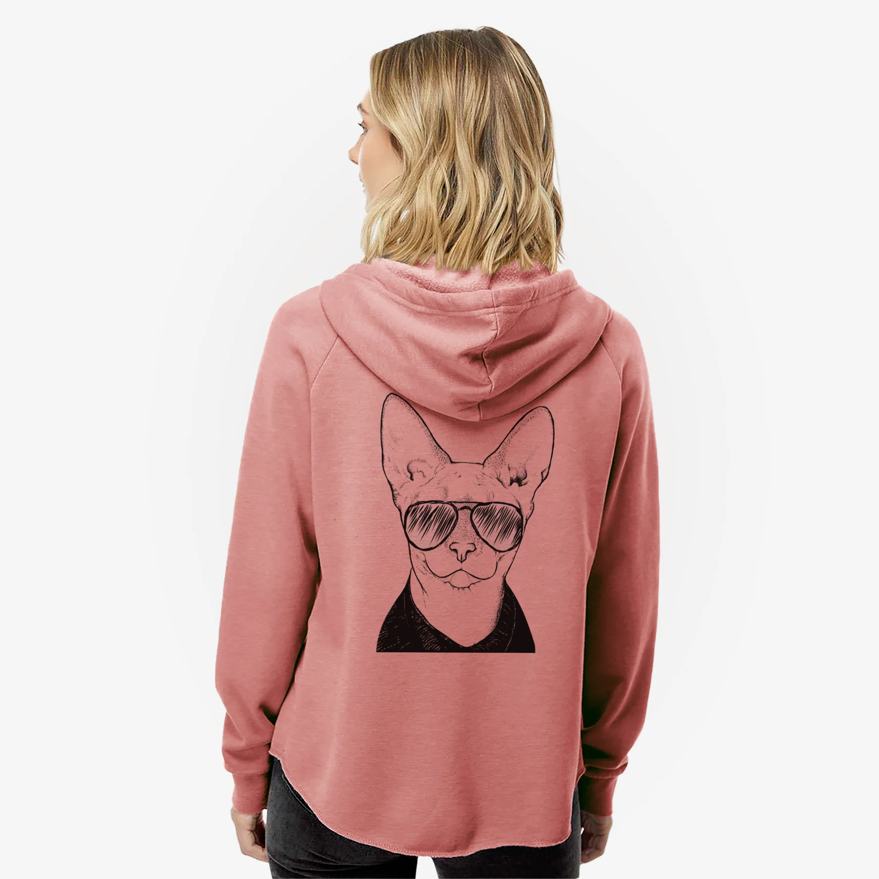 Oliver Watson the Sphynx Cat - Women's Cali Wave Zip-Up Sweatshirt - Image 8