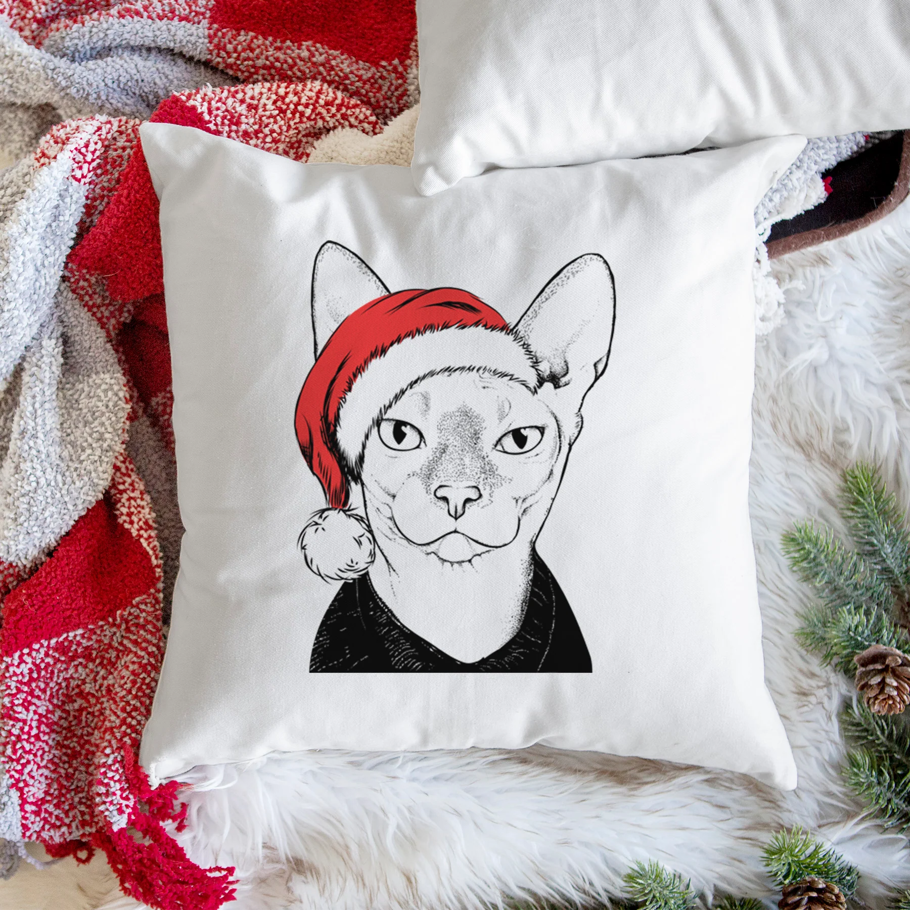 Oliver Watson the Sphynx Cat - Throw Pillow Cover - Image 3